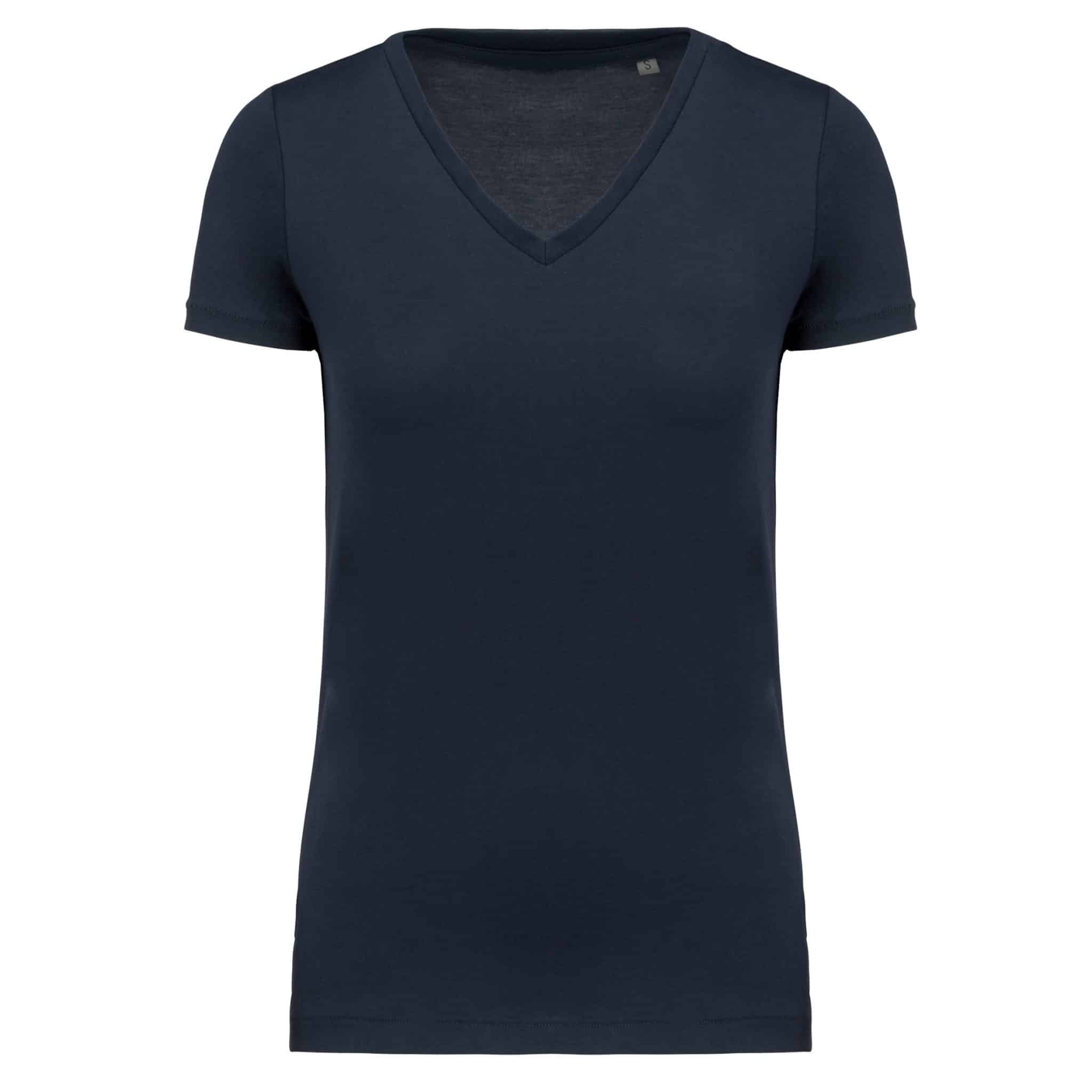 Miniature 11 pour T-shirt Supima® col V manches courtes femme