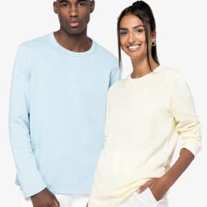 Visuel Sweat-shirt écoresponsable à col rond délavé French Terry unisexe