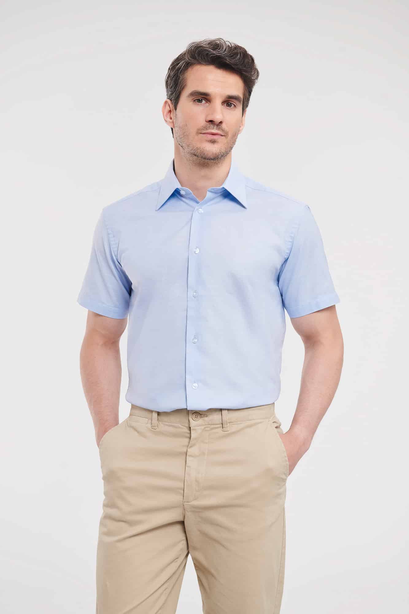 Miniature 1 pour Chemise oxford cintrée manches courtes homme