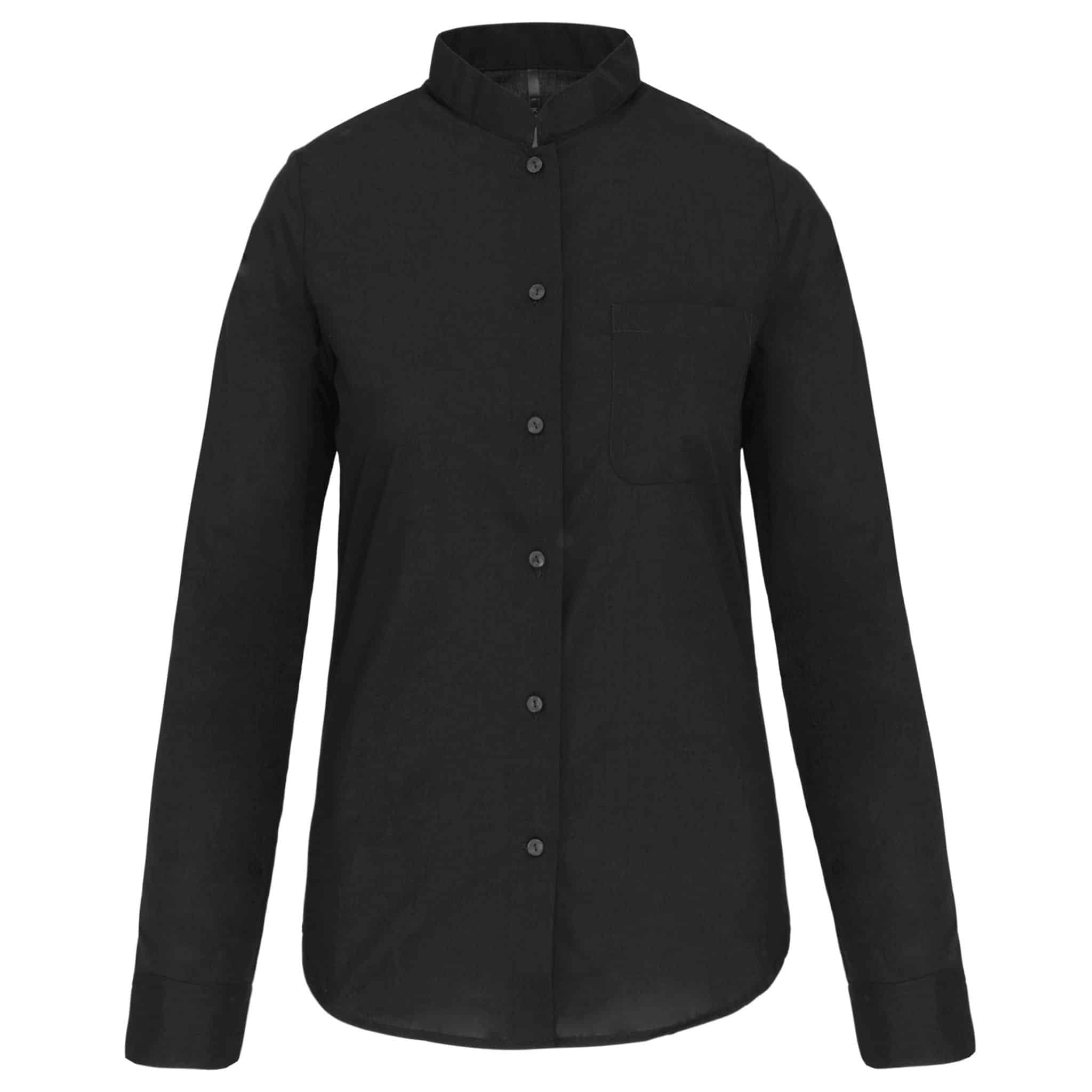 Miniature 13 pour Chemise col mao manches longues femme