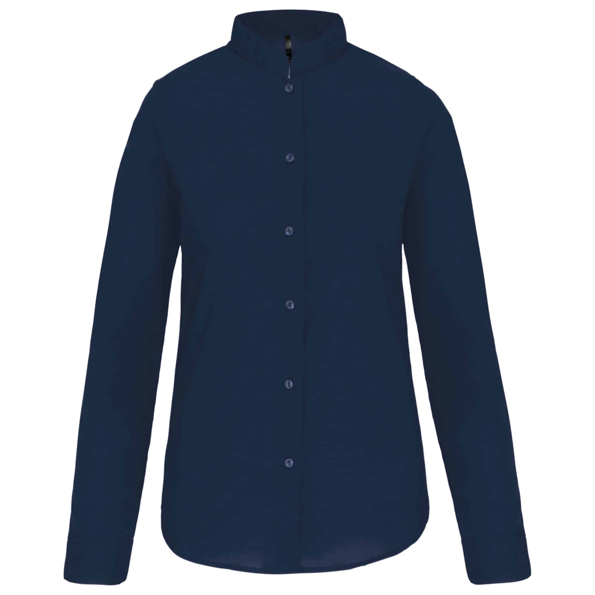Miniature 14 pour Chemise col mao manches longues femme