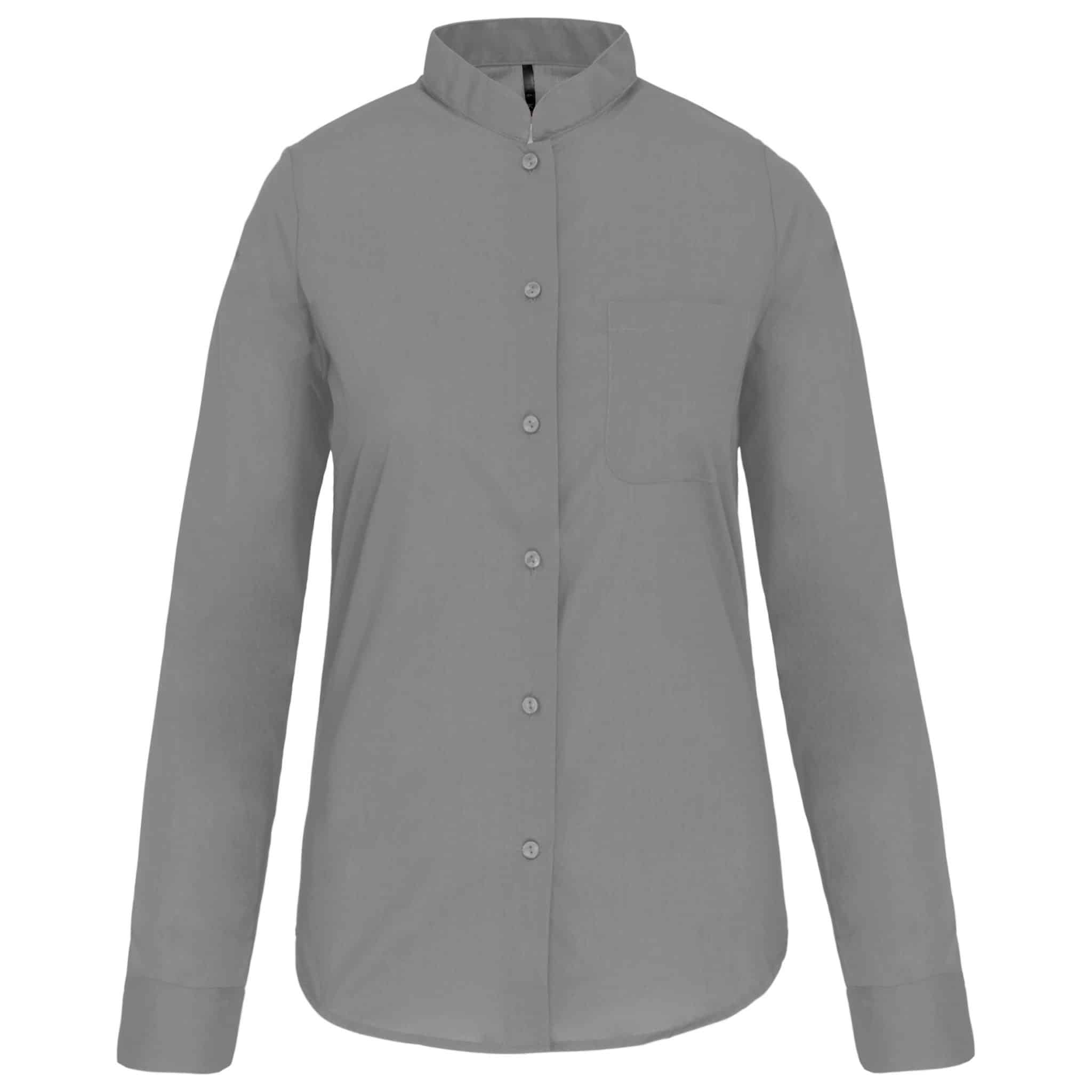 Miniature 15 pour Chemise col mao manches longues femme