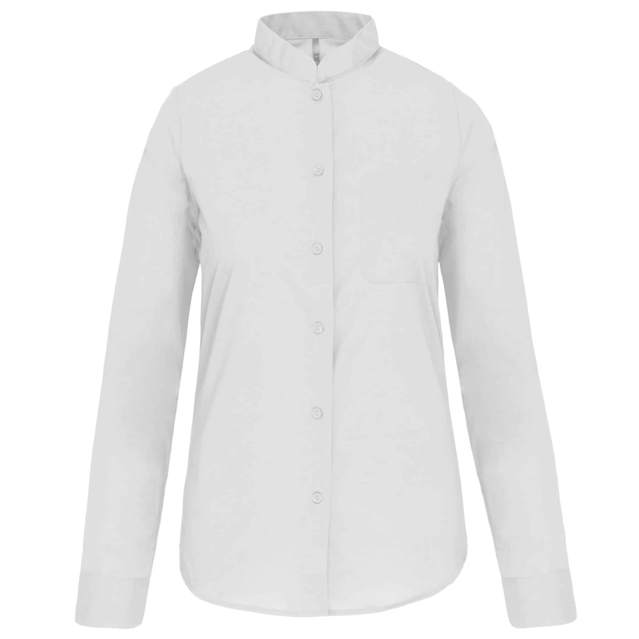 Miniature 16 pour Chemise col mao manches longues femme