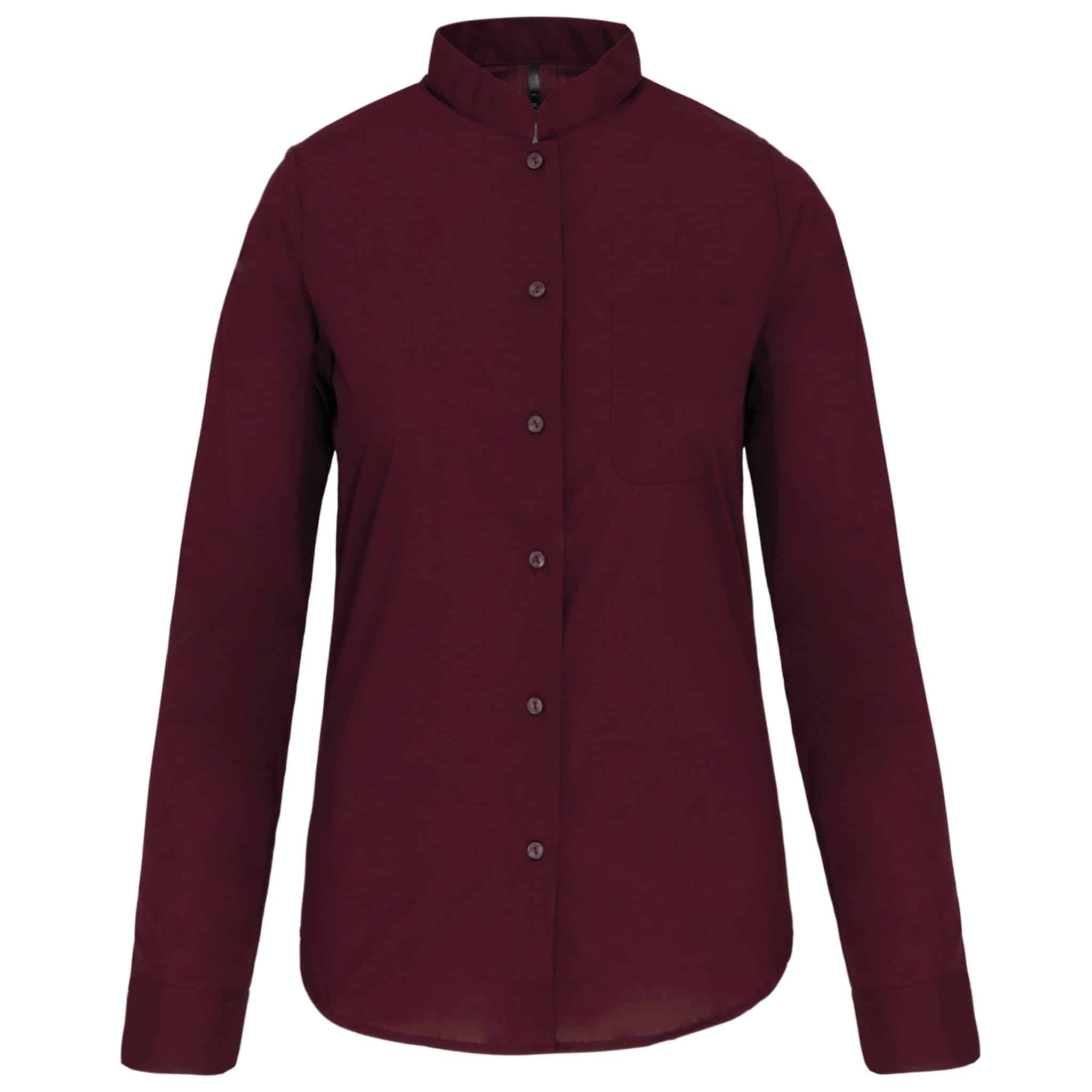 Miniature 17 pour Chemise col mao manches longues femme