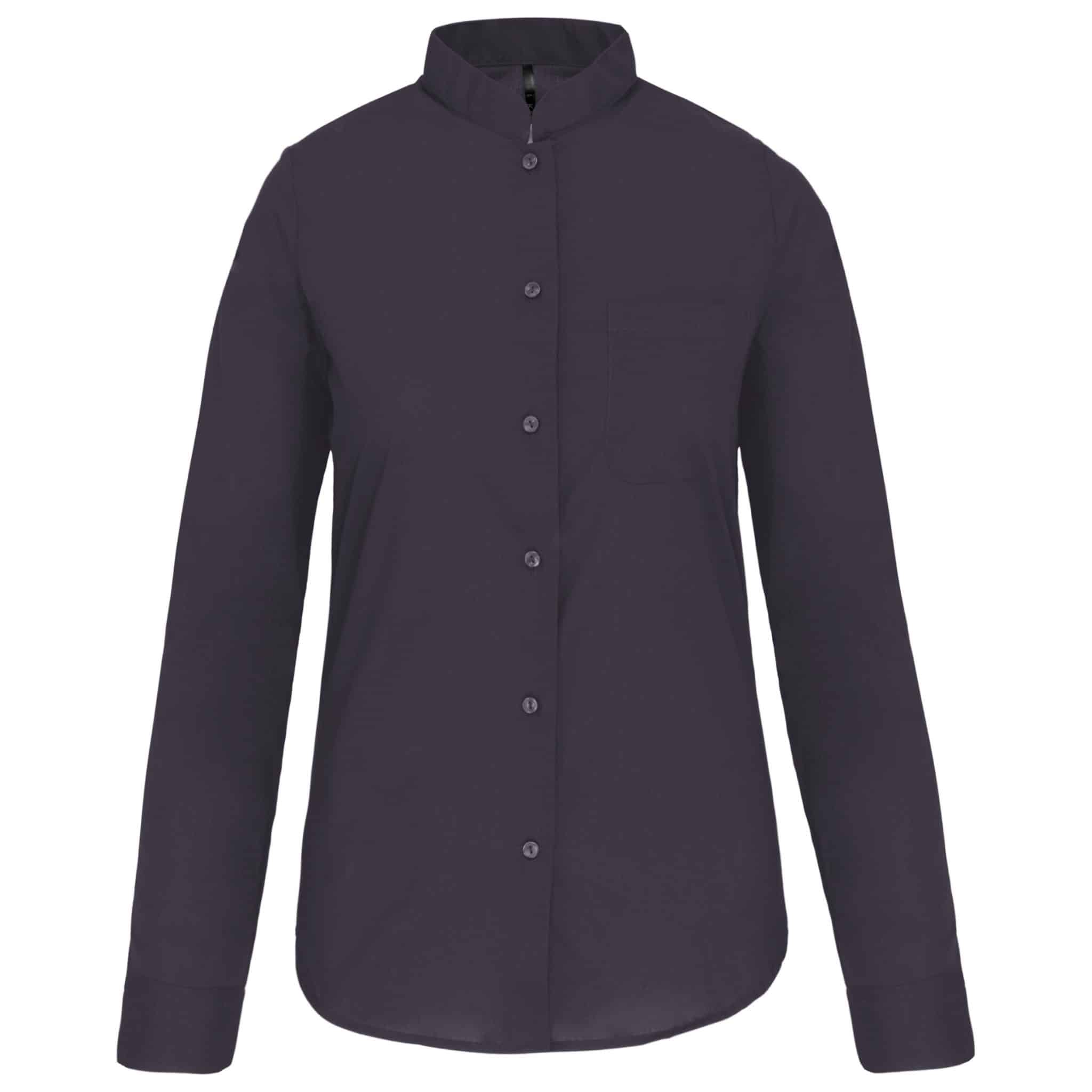 Miniature 18 pour Chemise col mao manches longues femme