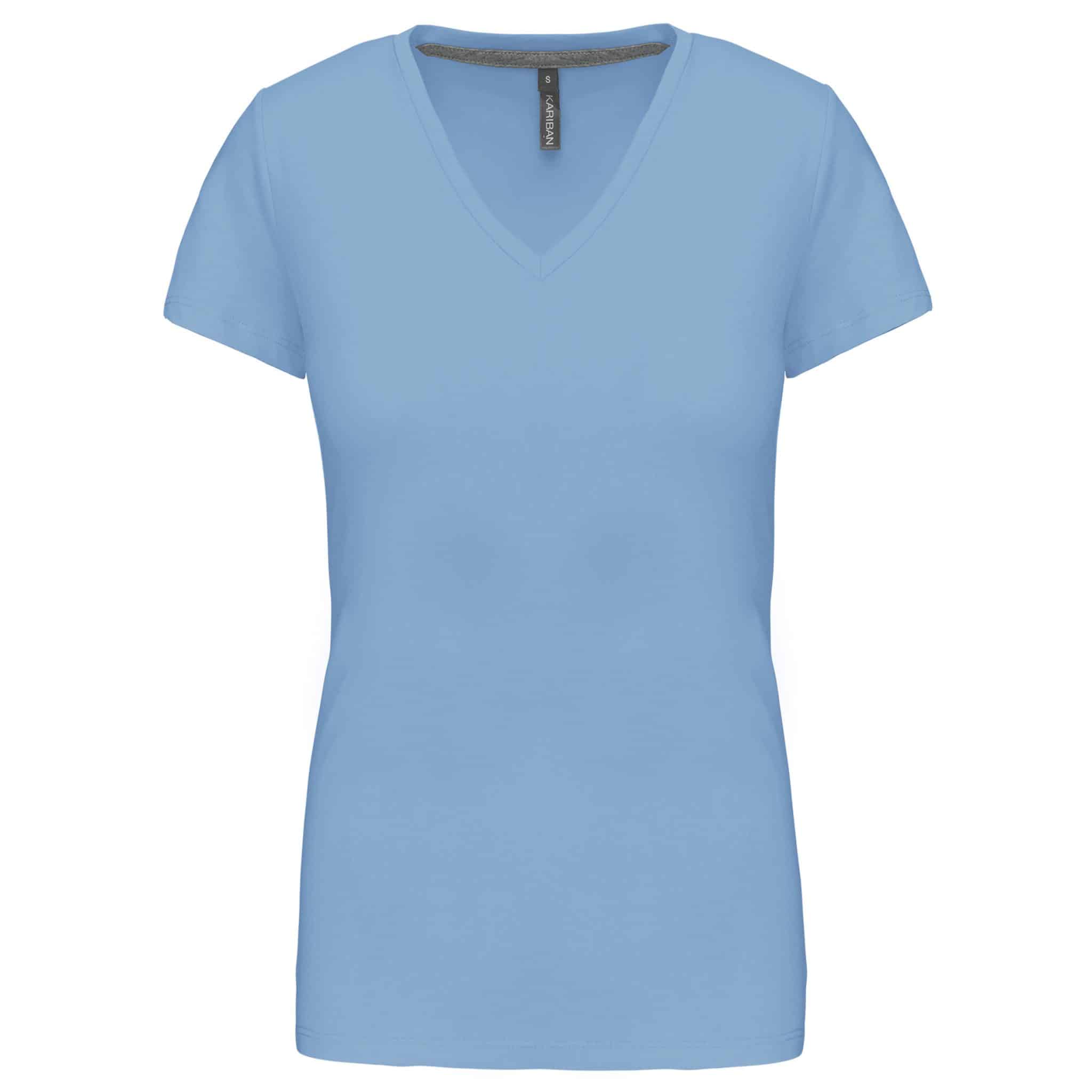 Miniature 24 pour T-shirt col V manches courtes femme