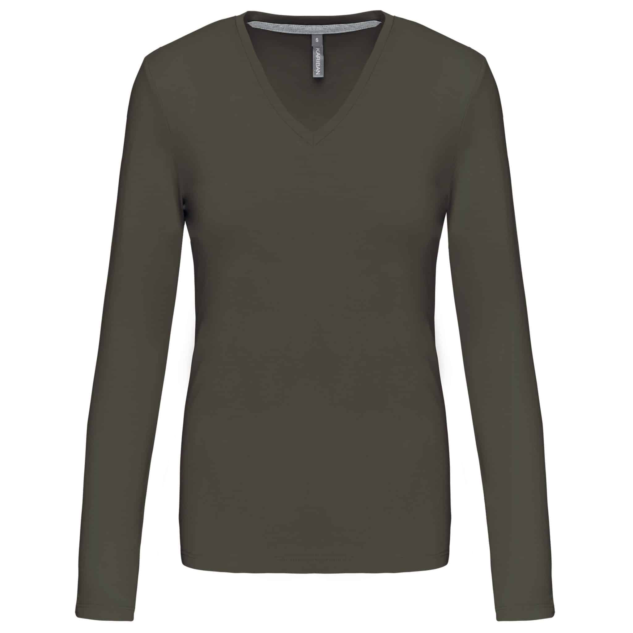 Miniature 12 pour T-shirt col V manches longues femme