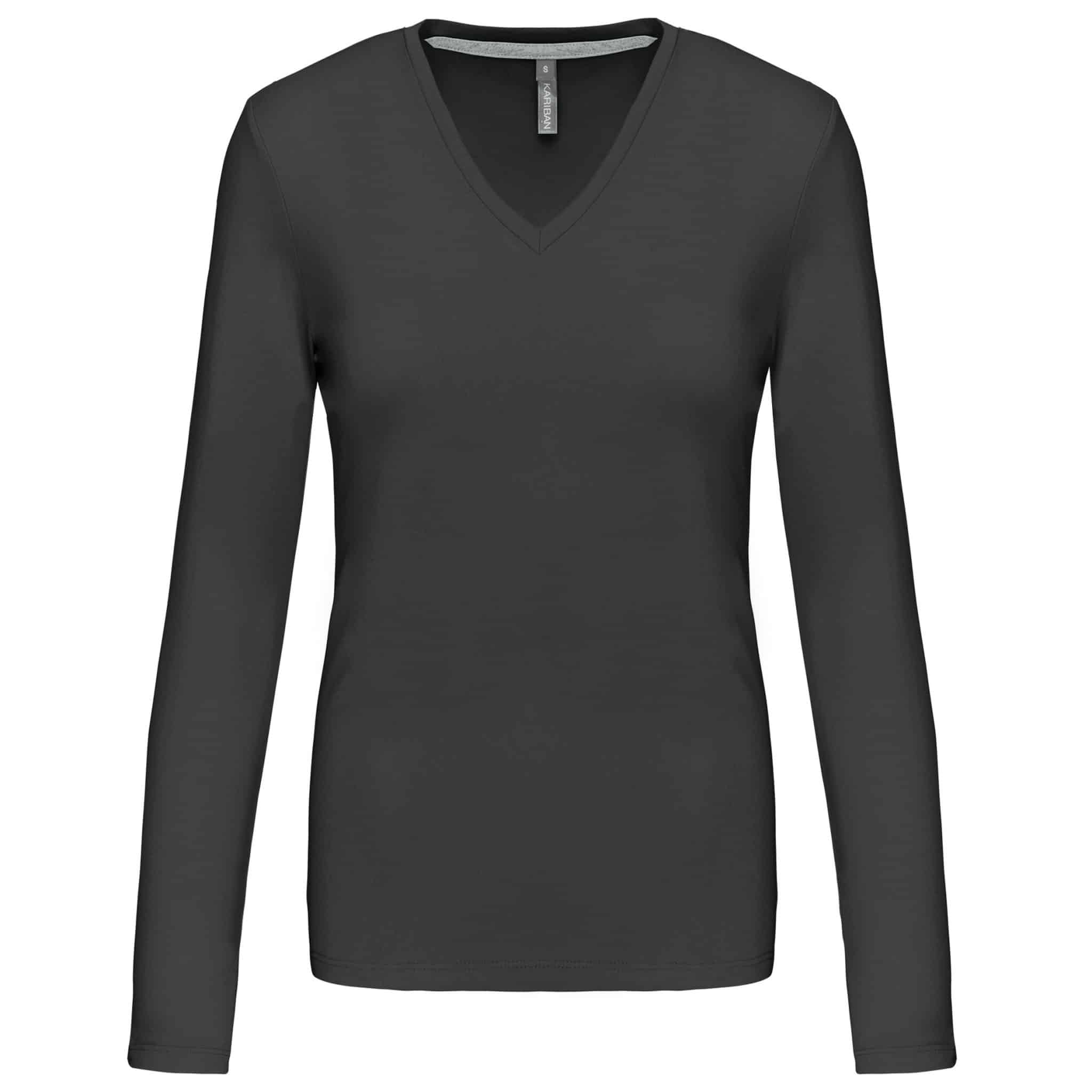 Miniature 11 pour T-shirt col V manches longues femme