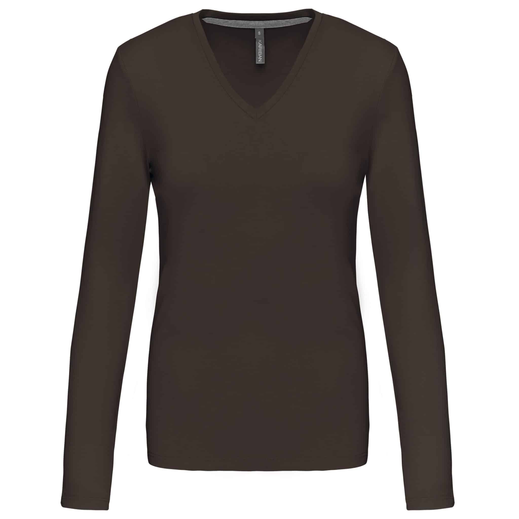 Miniature 10 pour T-shirt col V manches longues femme