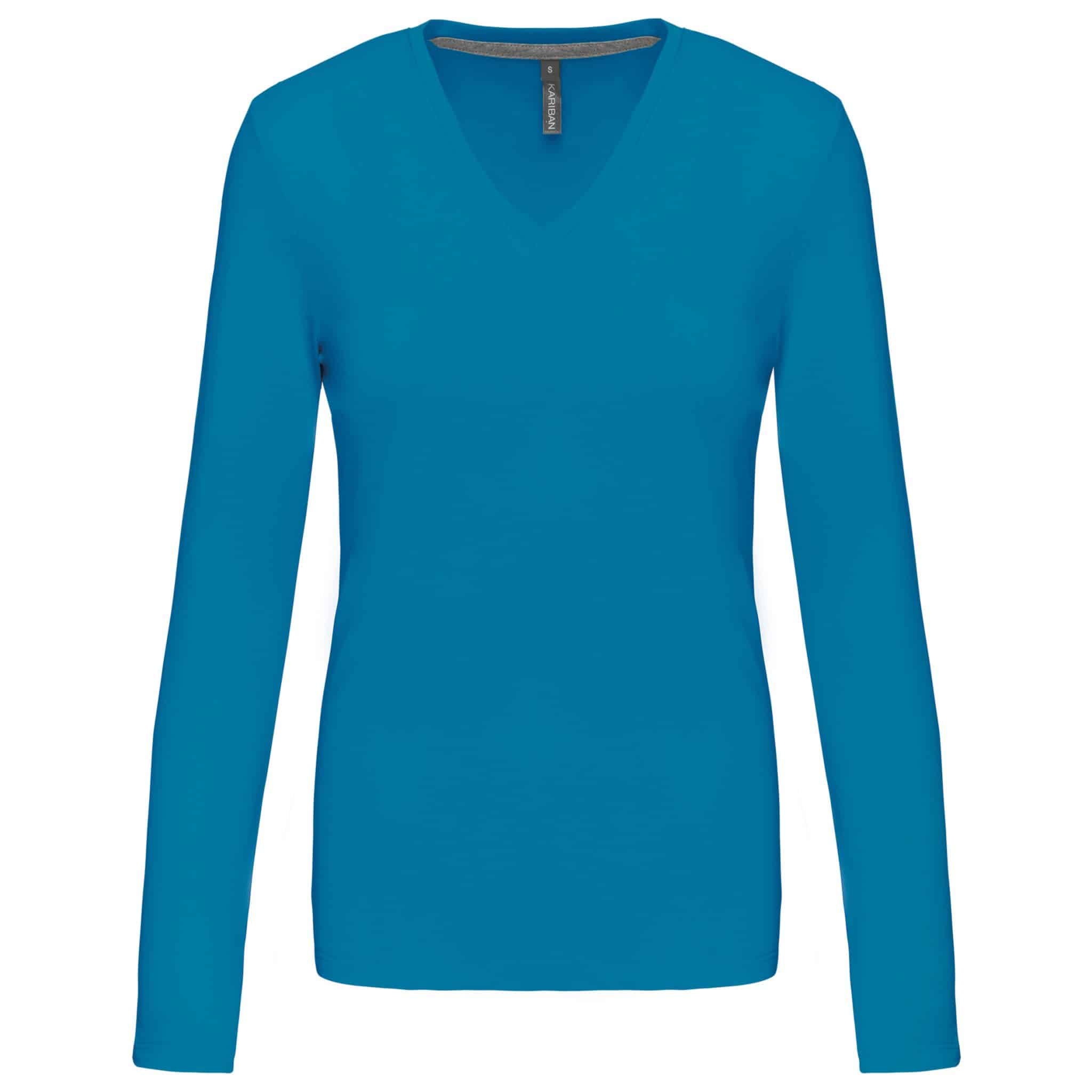 Miniature 25 pour T-shirt col V manches longues femme