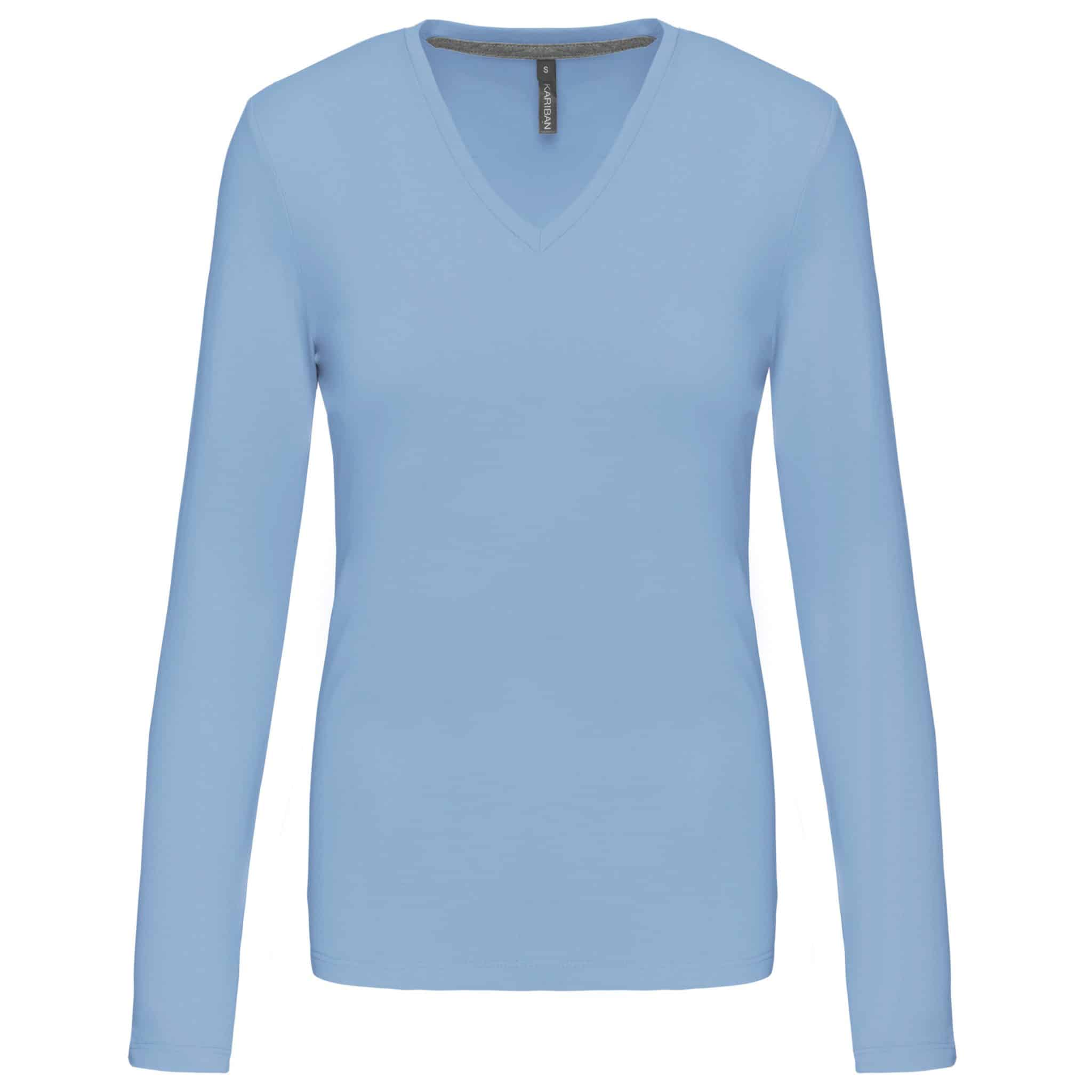 Miniature 24 pour T-shirt col V manches longues femme