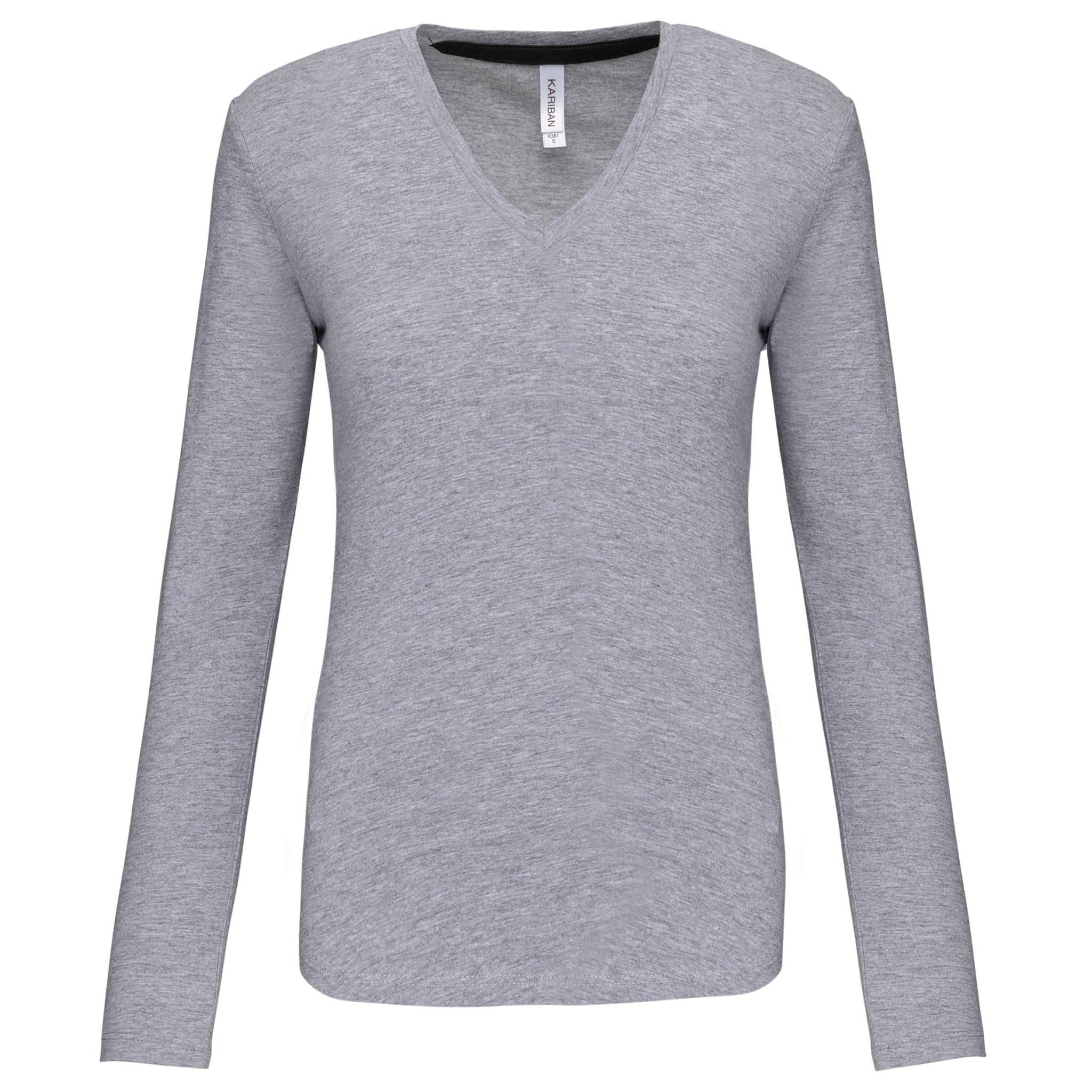 Miniature 21 pour T-shirt col V manches longues femme