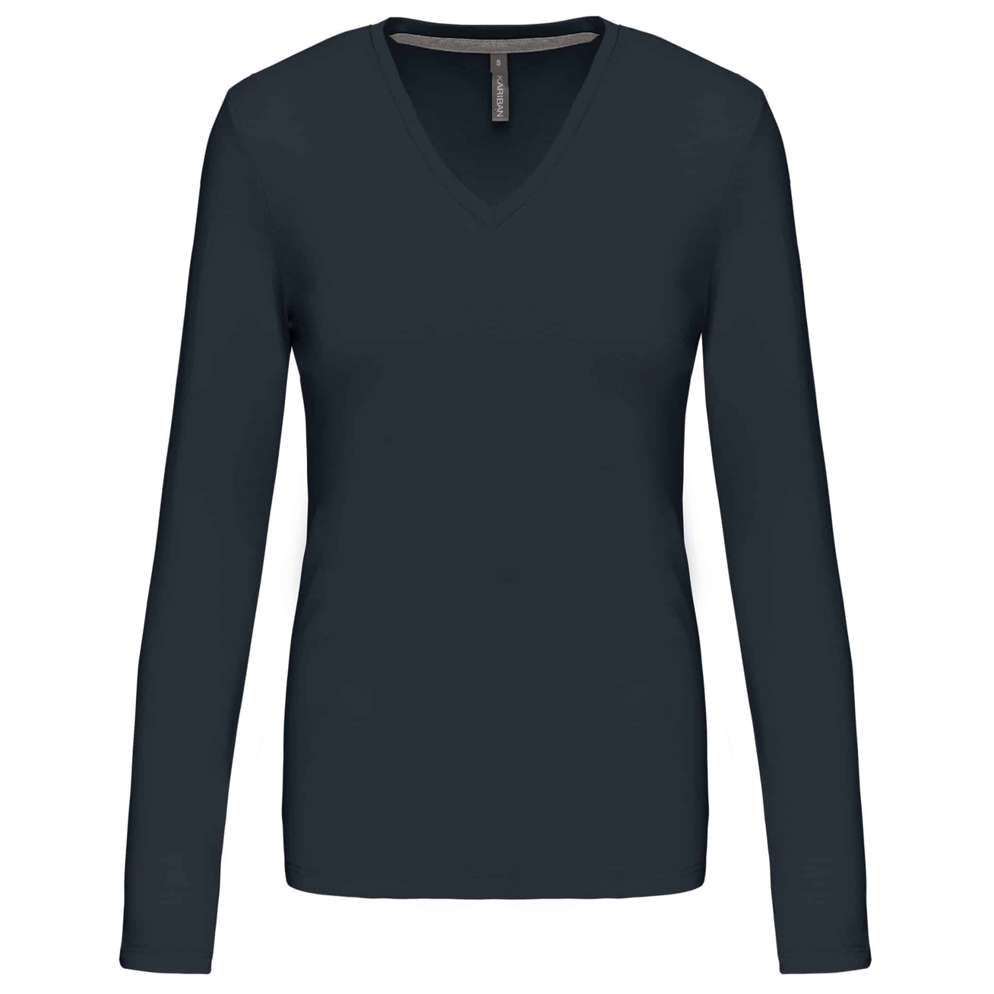 Miniature 19 pour T-shirt col V manches longues femme