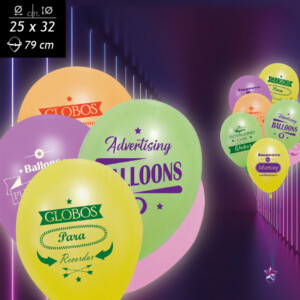 Visuel Ballons de baudruche néon 25 cm personnalisés