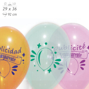 Visuel Ballons de baudruche Cristal 29 cm personnalisés