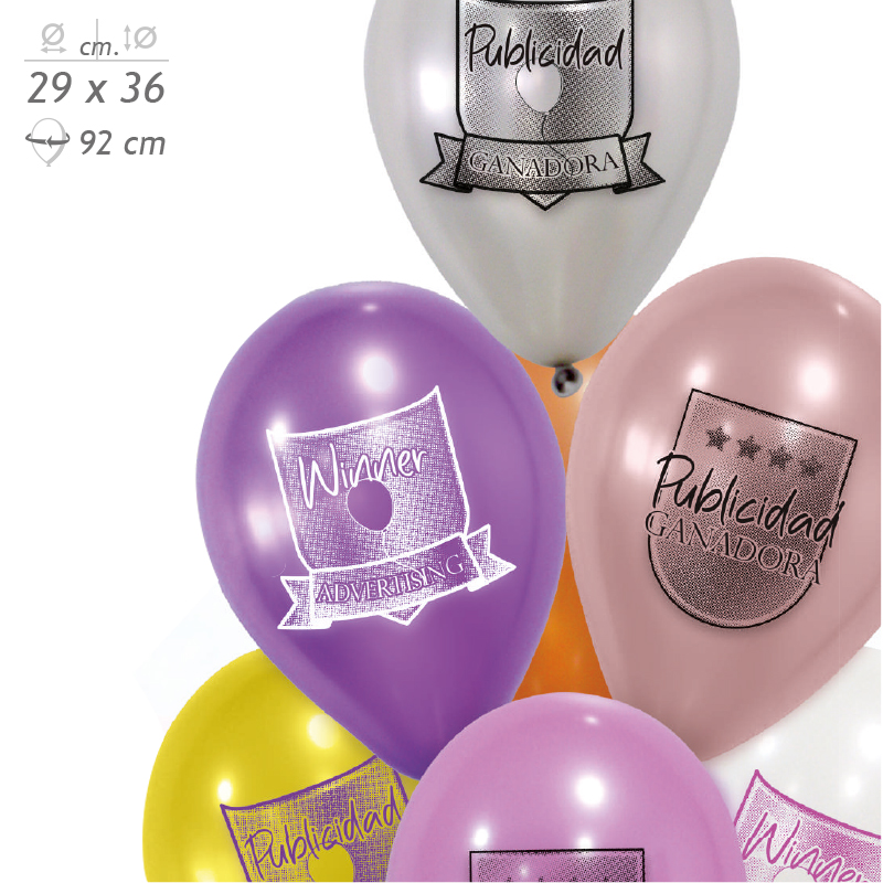 Miniature 1 pour Ballons de baudruche métallisé 29 cm personnalisés