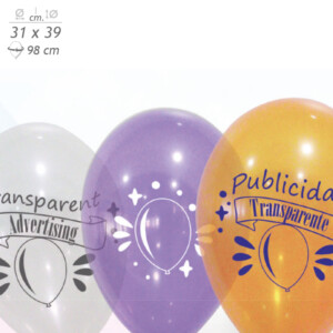 Visuel Ballons de baudruche Cristal Transparent 31 cm personnalisés