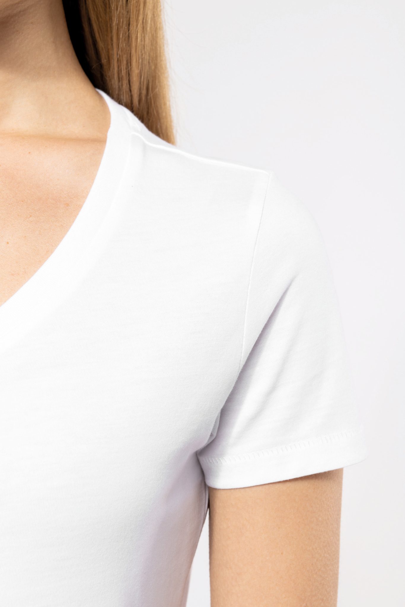 Miniature 9 pour T-shirt Supima® col V manches courtes femme