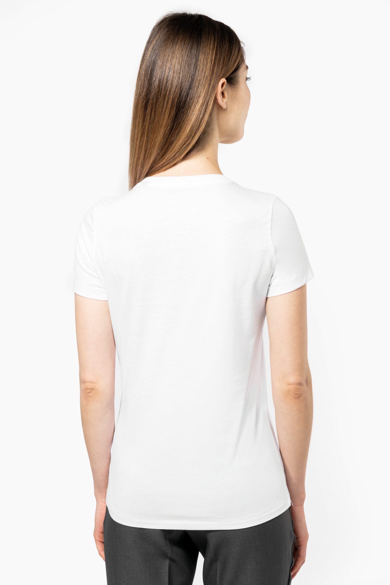 Miniature 2 pour T-shirt Supima® col V manches courtes femme