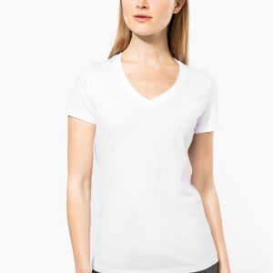 Visuel T-shirt Supima® col V manches courtes femme