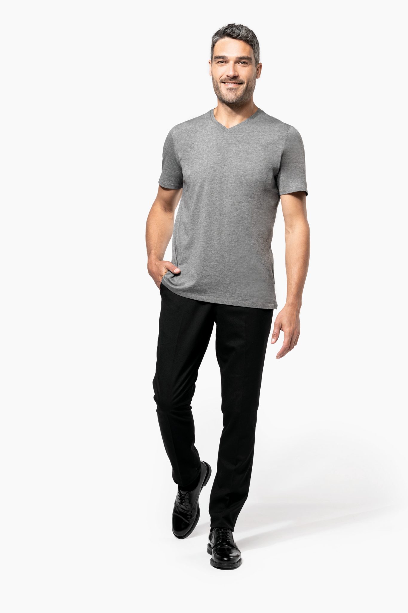 Miniature 4 pour T-shirt Supima® col V manches courtes homme