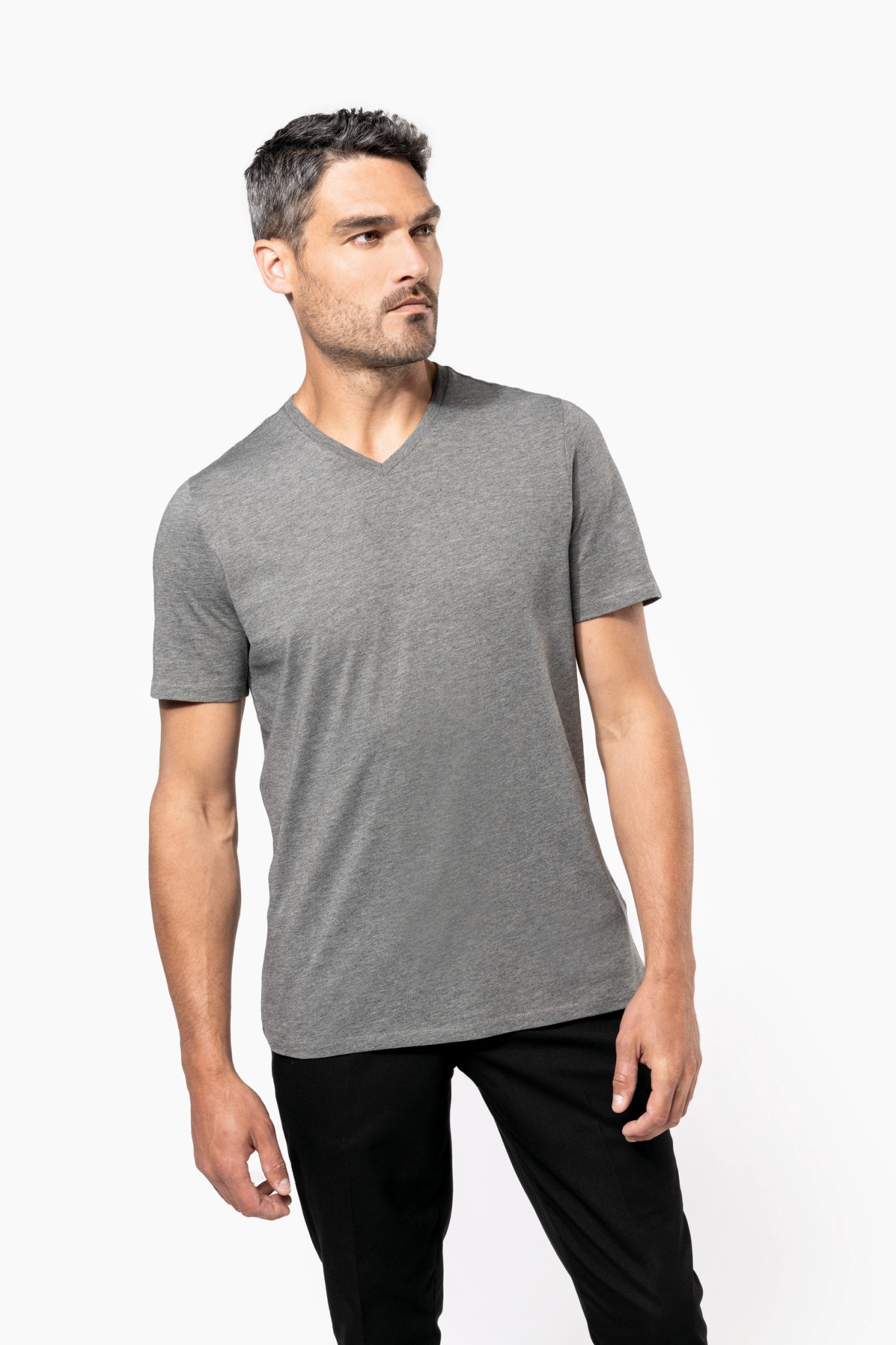 Miniature 1 pour T-shirt Supima® col V manches courtes homme