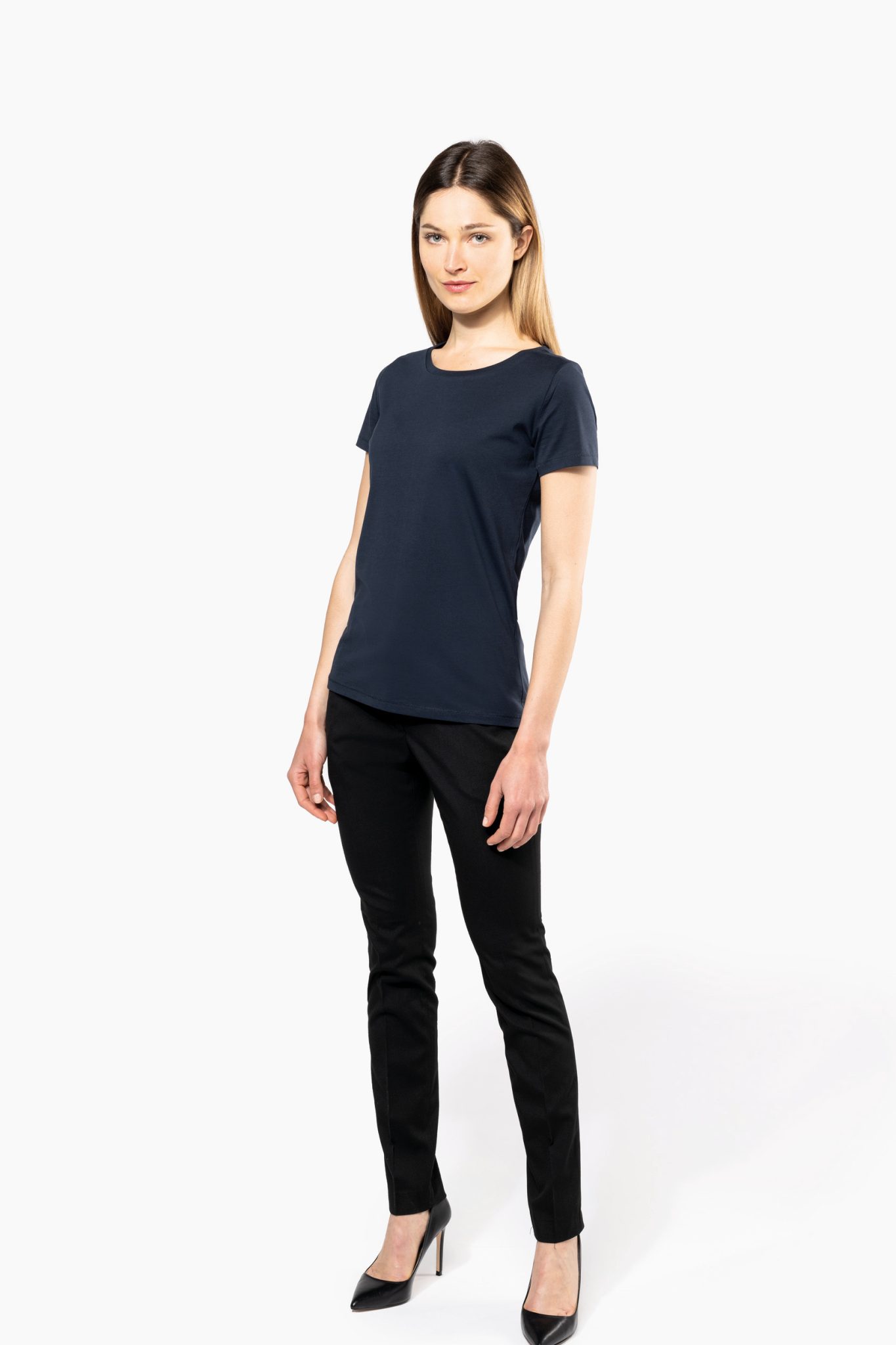 Miniature 5 pour T-shirt Supima® col rond manches courtes femme
