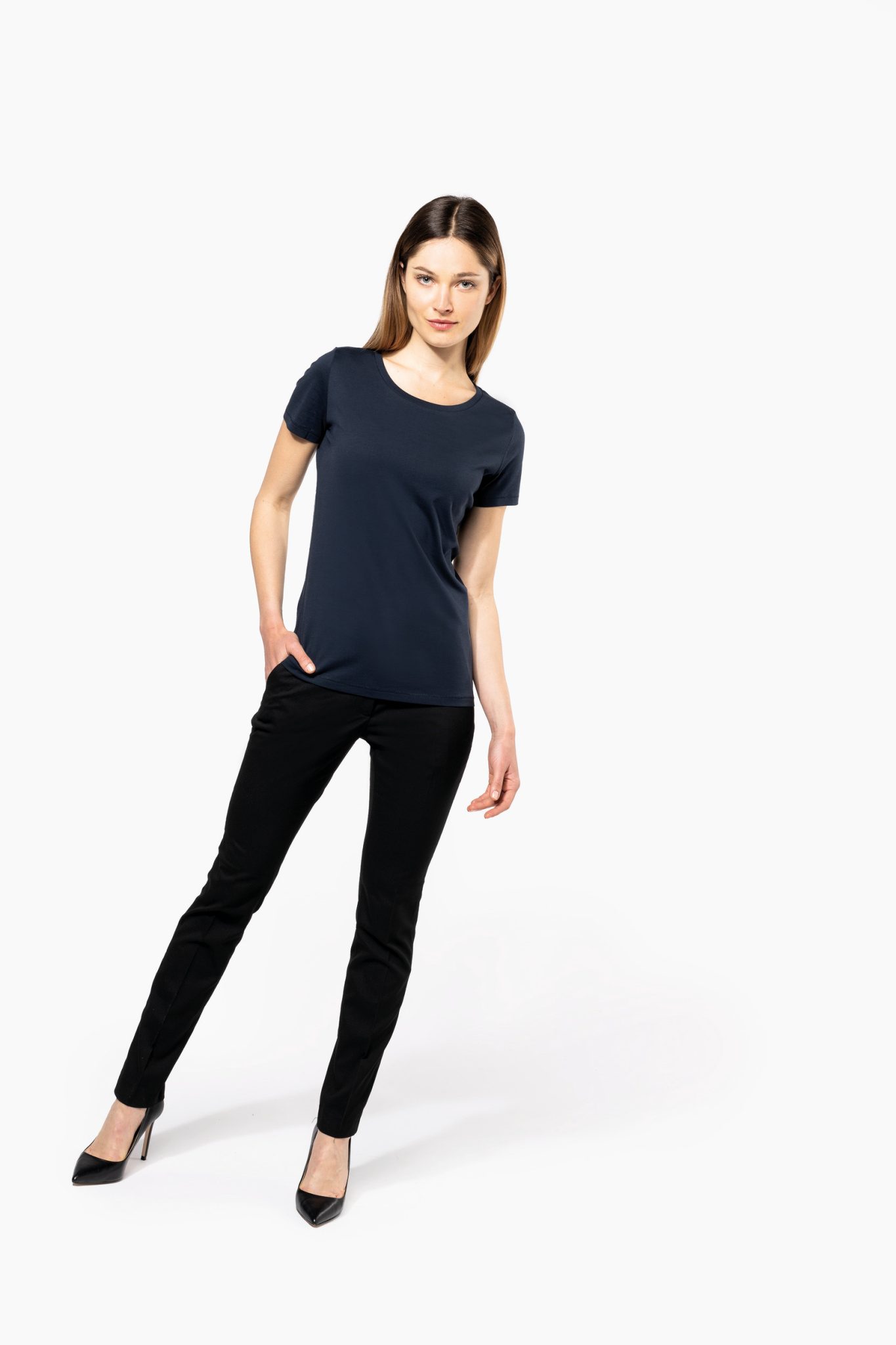 Miniature 4 pour T-shirt Supima® col rond manches courtes femme