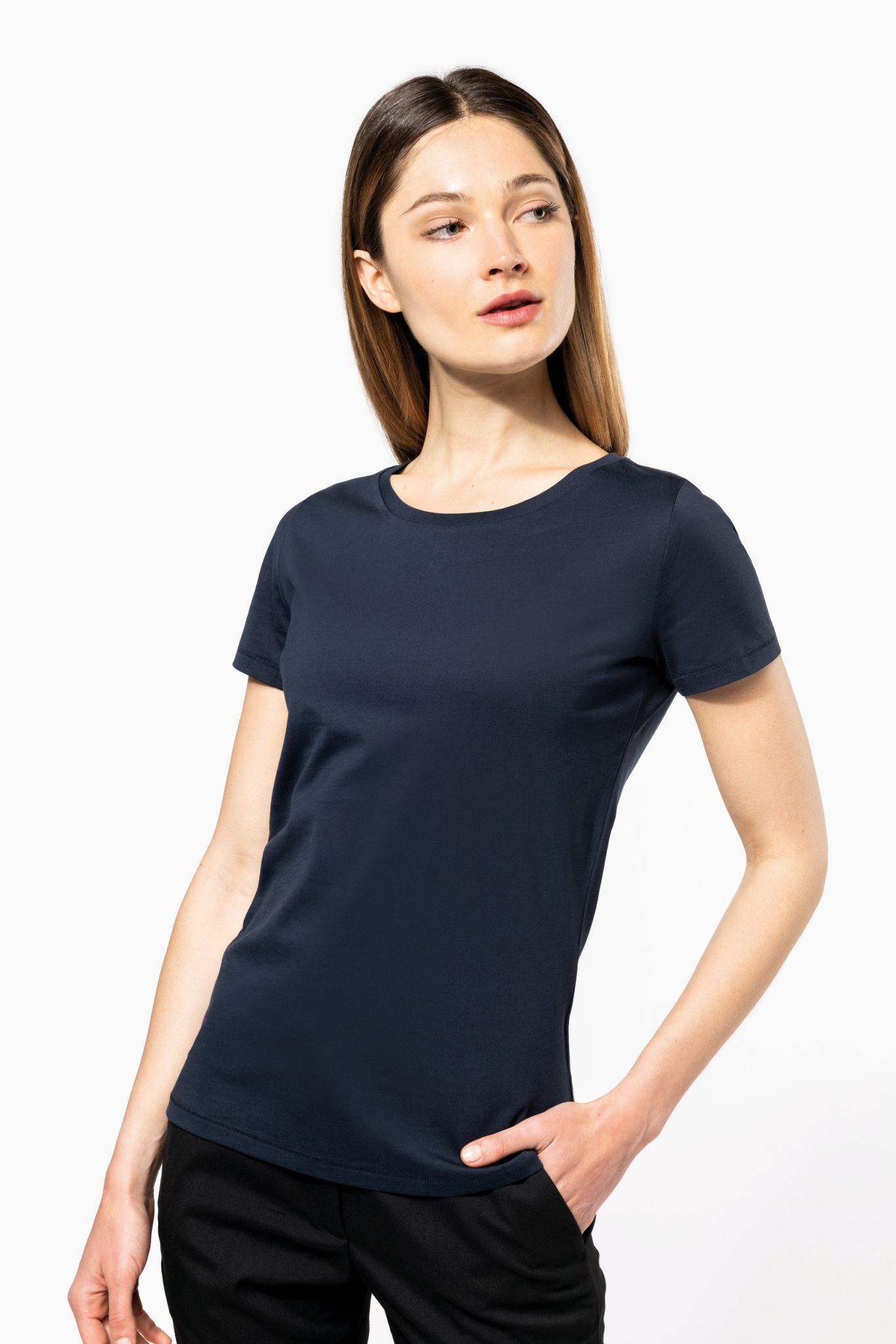 Miniature 1 pour T-shirt Supima® col rond manches courtes femme