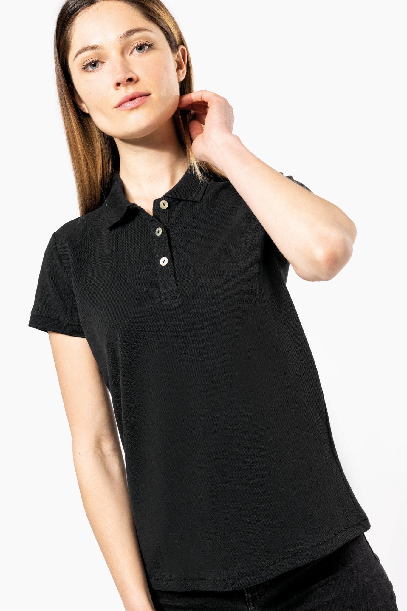 Miniature 3 pour Polo Supima® manches courtes femme