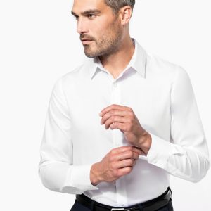 Visuel Chemise ajustée manches longues sans repassage