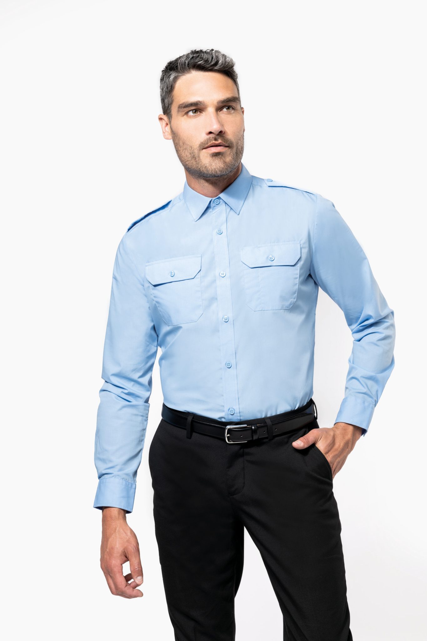 Miniature 3 pour Chemise pilote manches longues homme