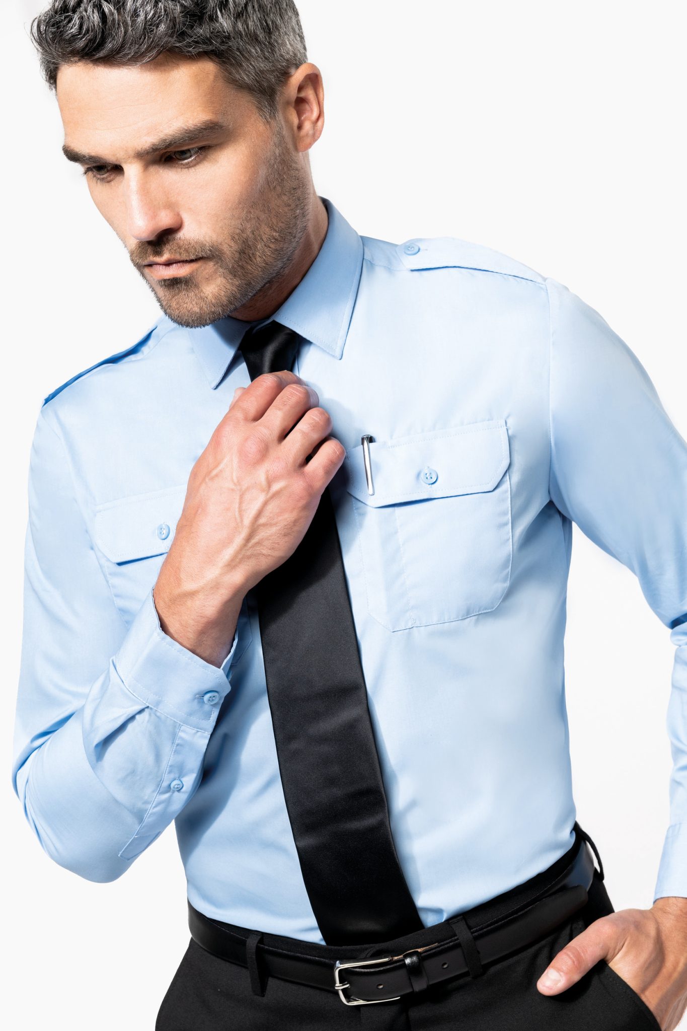 Miniature 1 pour Chemise pilote manches longues homme