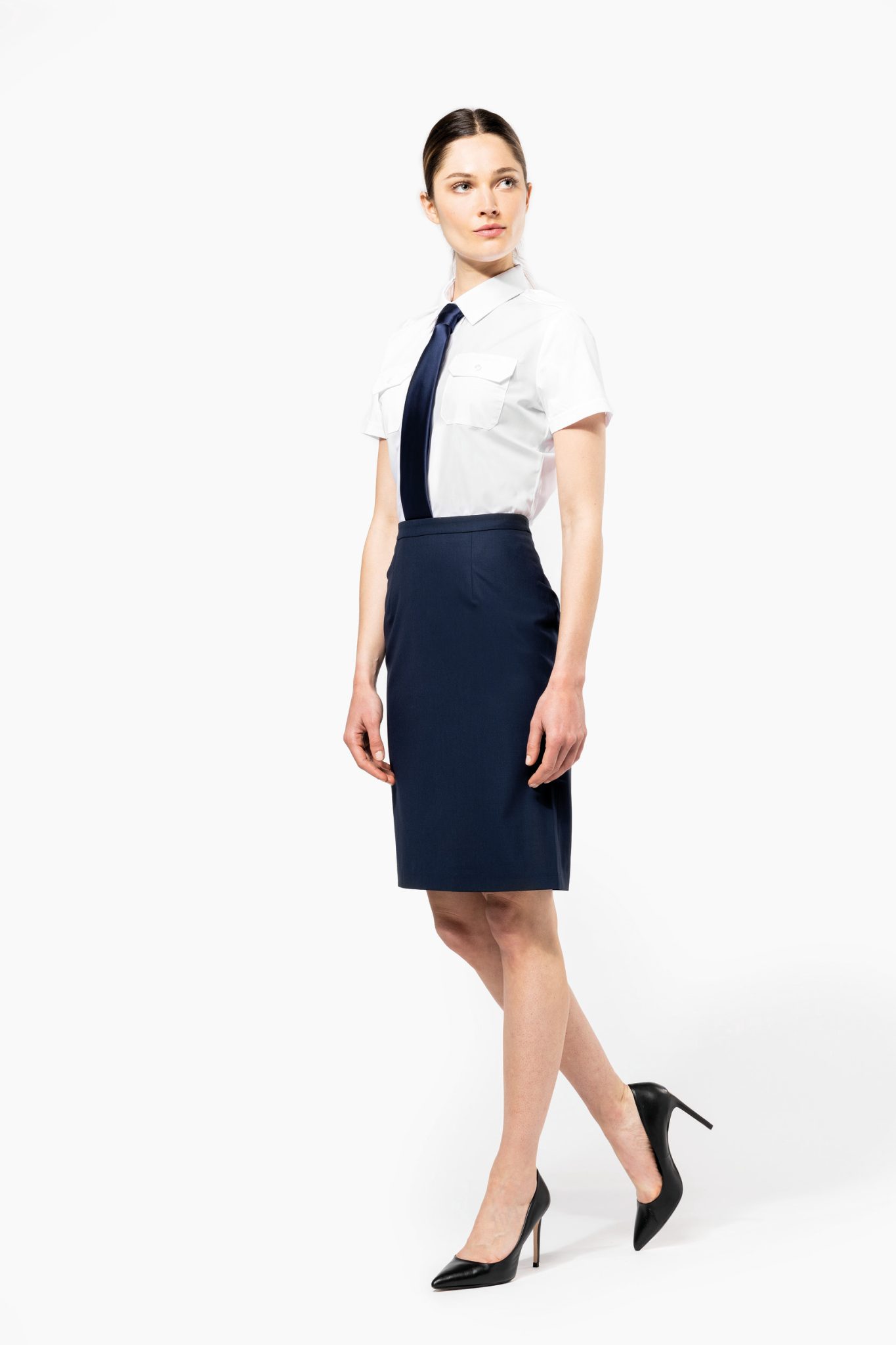 Miniature 4 pour Chemise pilote manches courtes femme