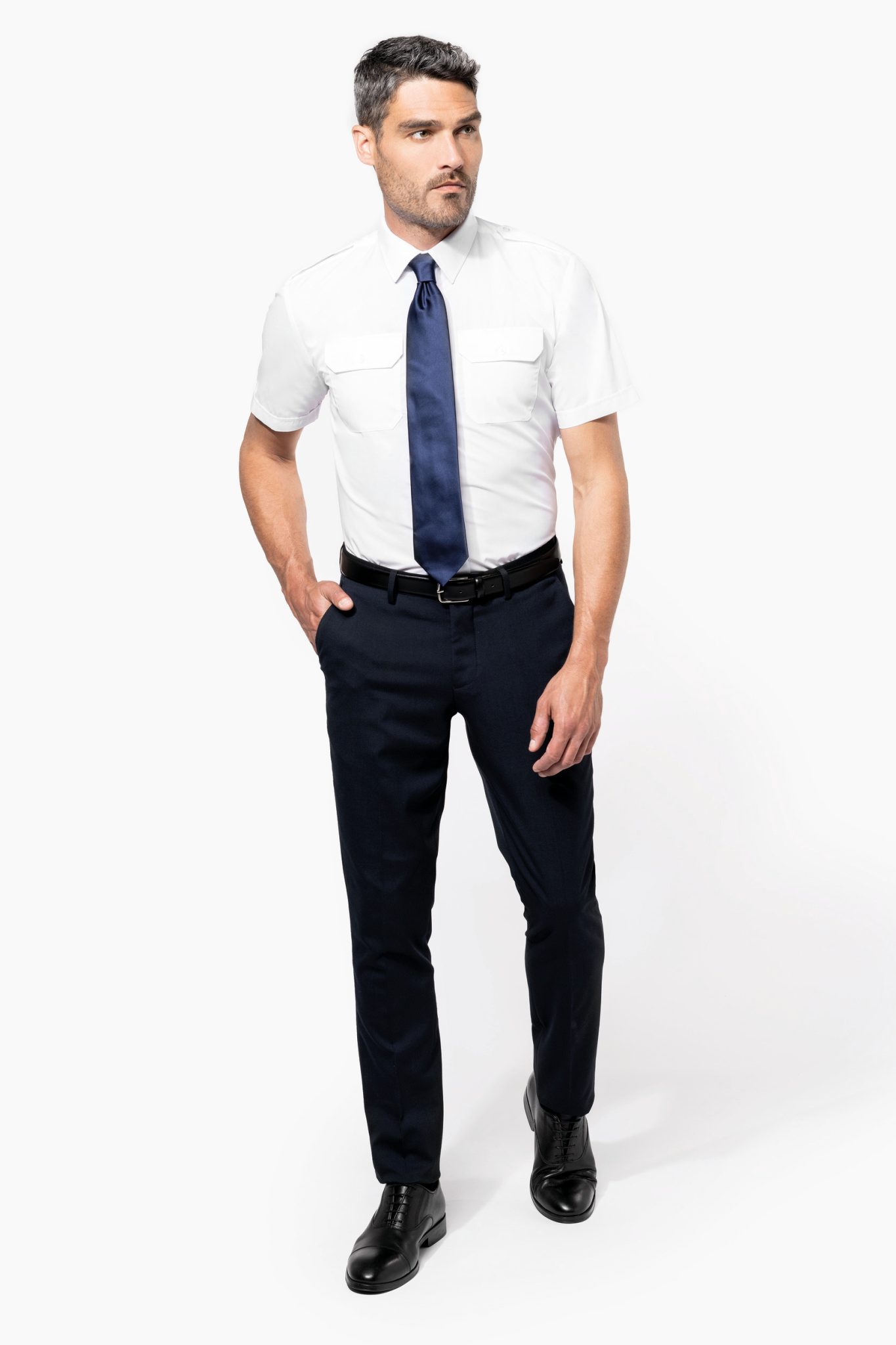 Miniature 5 pour Chemise pilote manches courtes homme