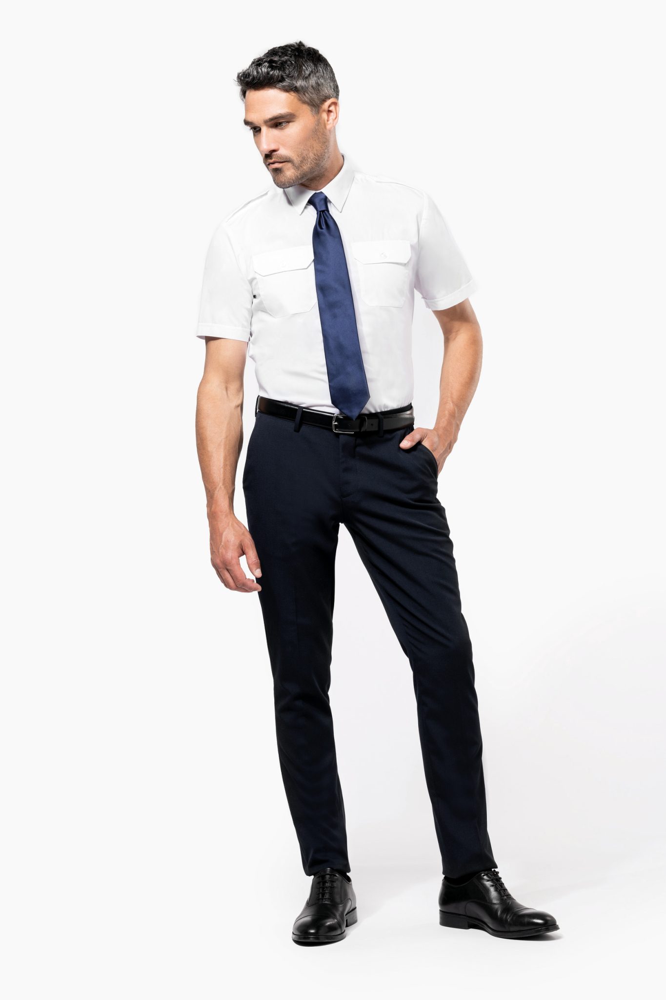 Miniature 4 pour Chemise pilote manches courtes homme