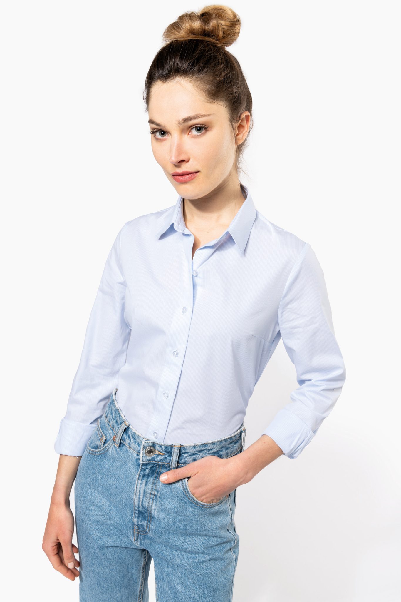 Miniature 1 pour Chemise popeline manches longues femme
