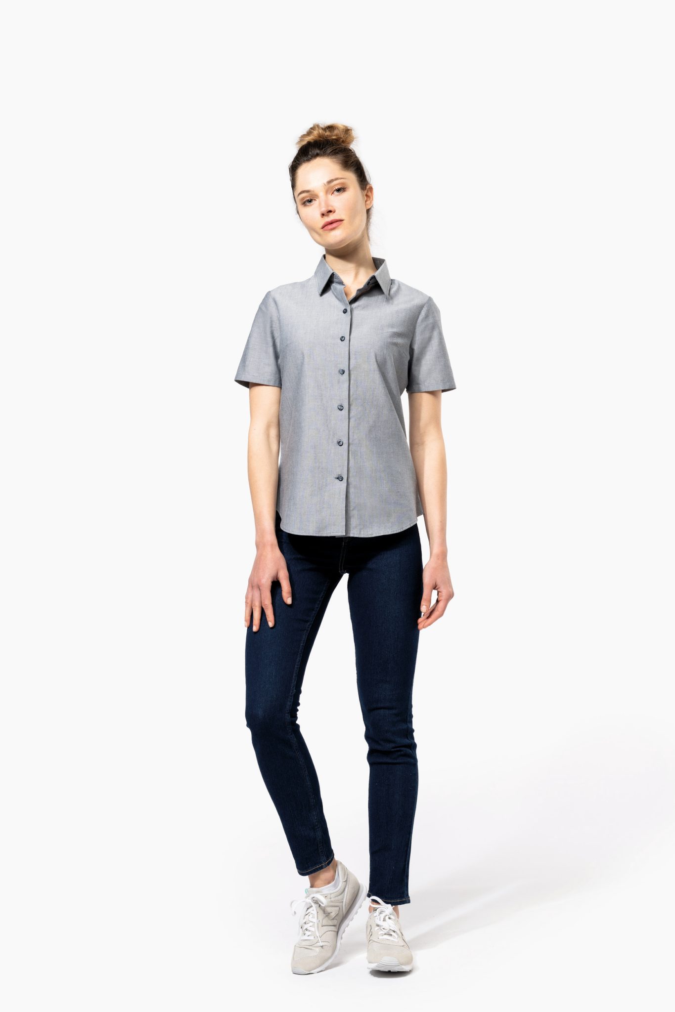 Miniature 4 pour Chemise Oxford manches courtes femme