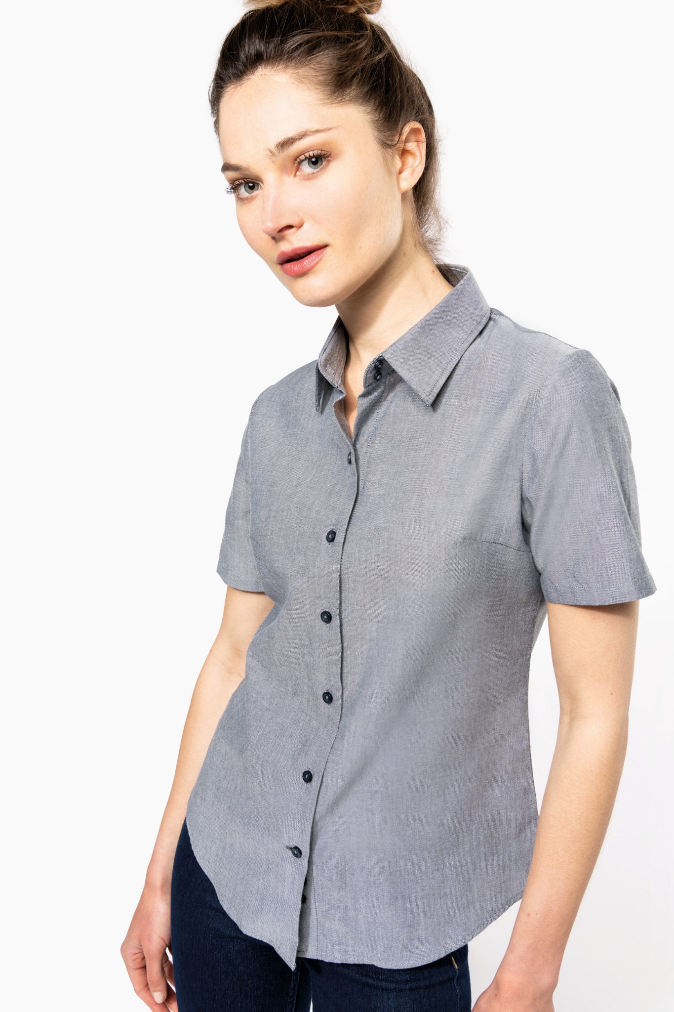 Miniature 3 pour Chemise Oxford manches courtes femme