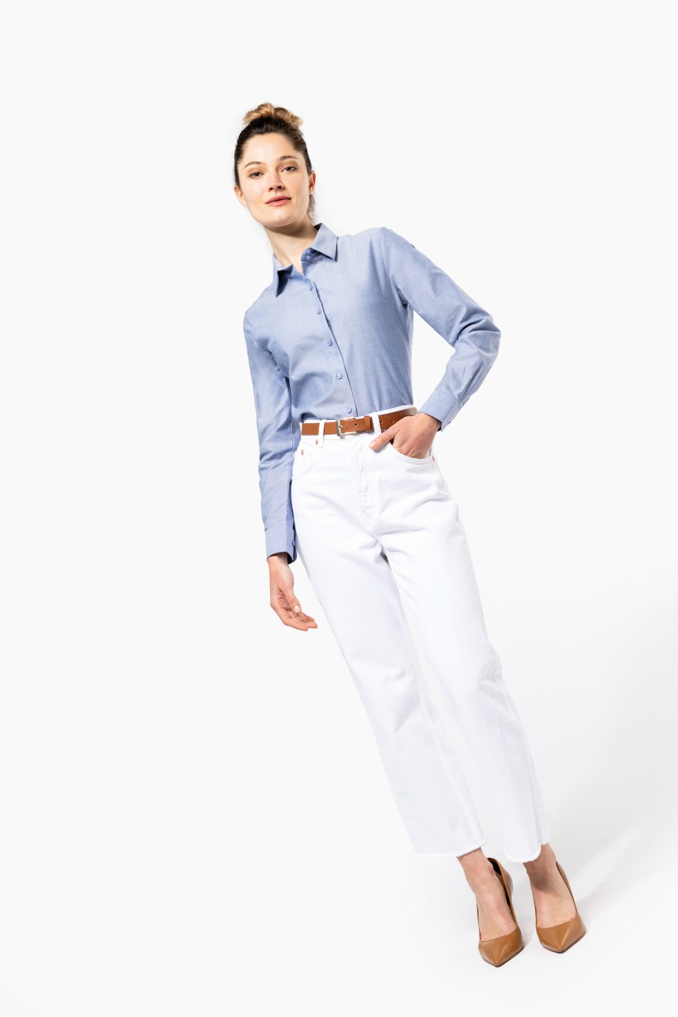 Miniature 5 pour Chemise Oxford manches longues femme
