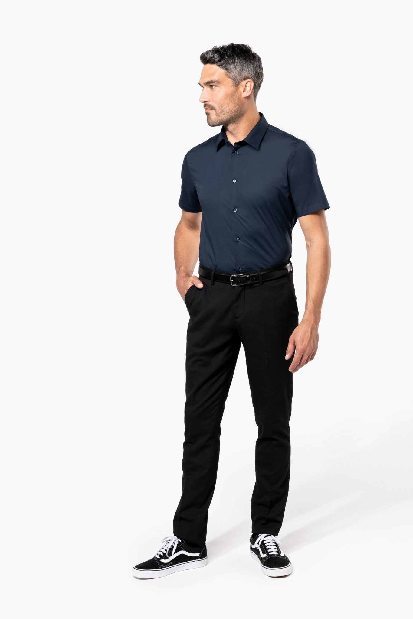 Miniature 4 pour Chemise coton / élasthanne manches courtes