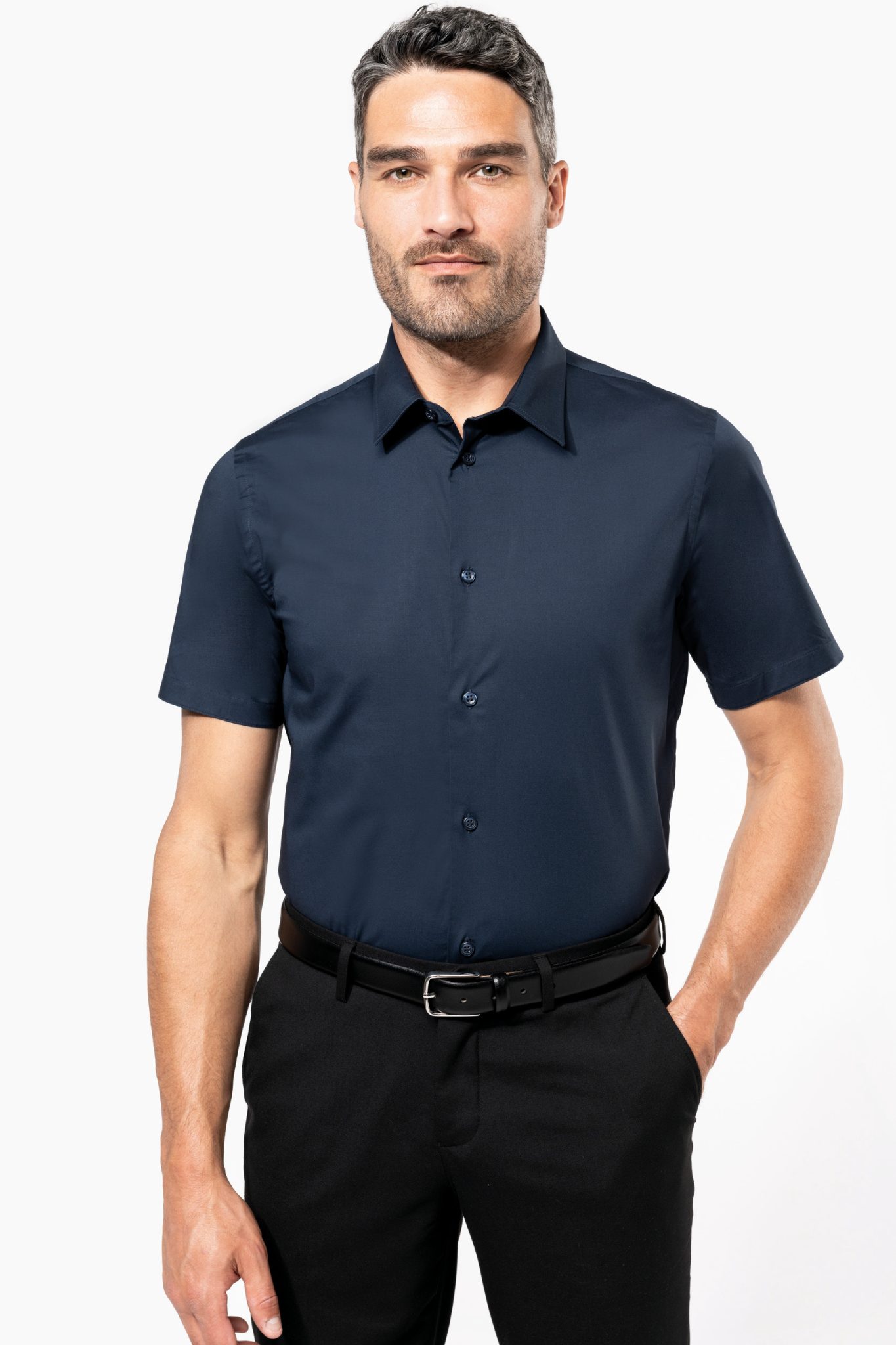 Miniature 1 pour Chemise coton / élasthanne manches courtes