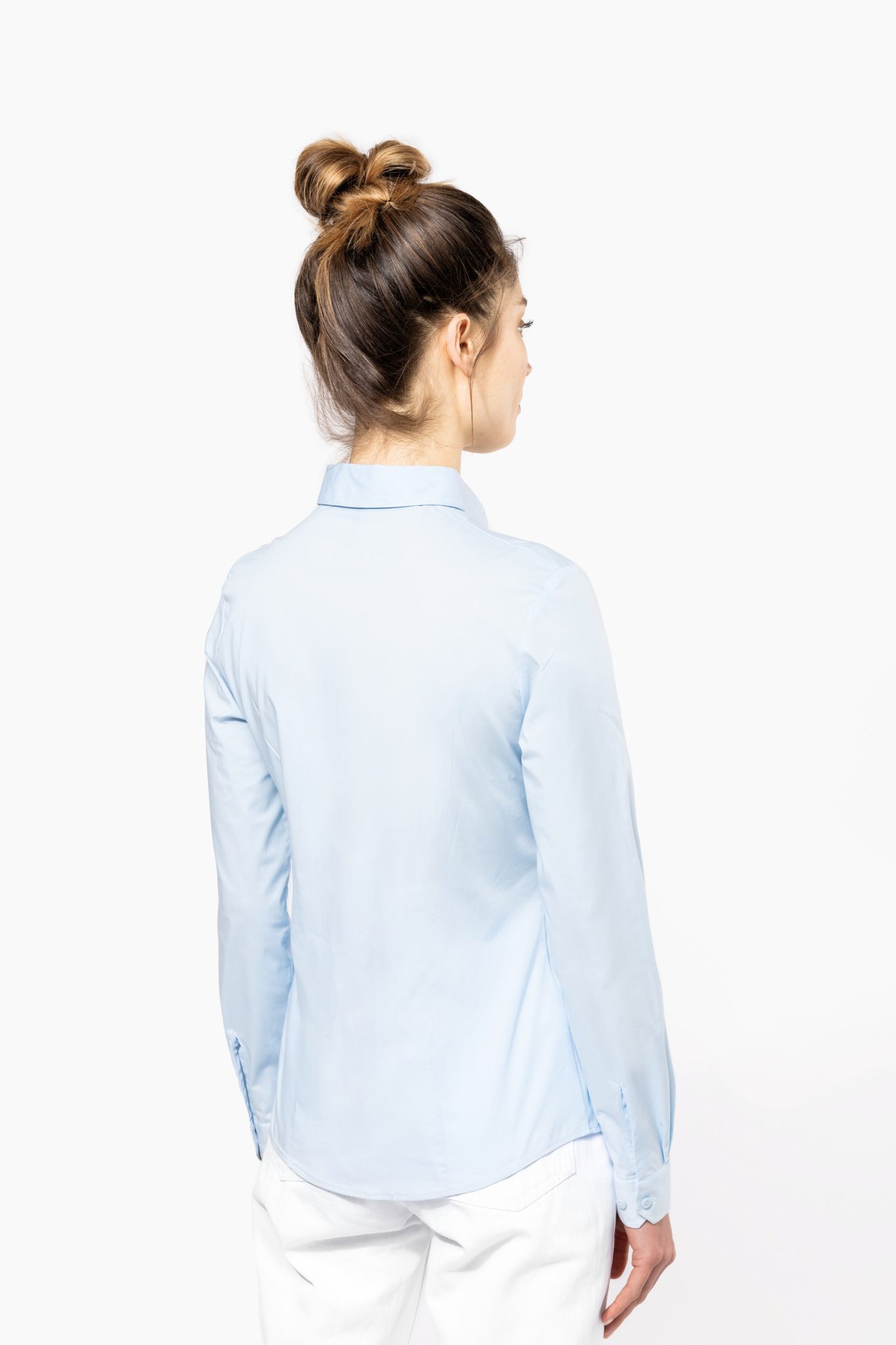 Miniature 2 pour Chemise coton / élasthanne manches longues femme