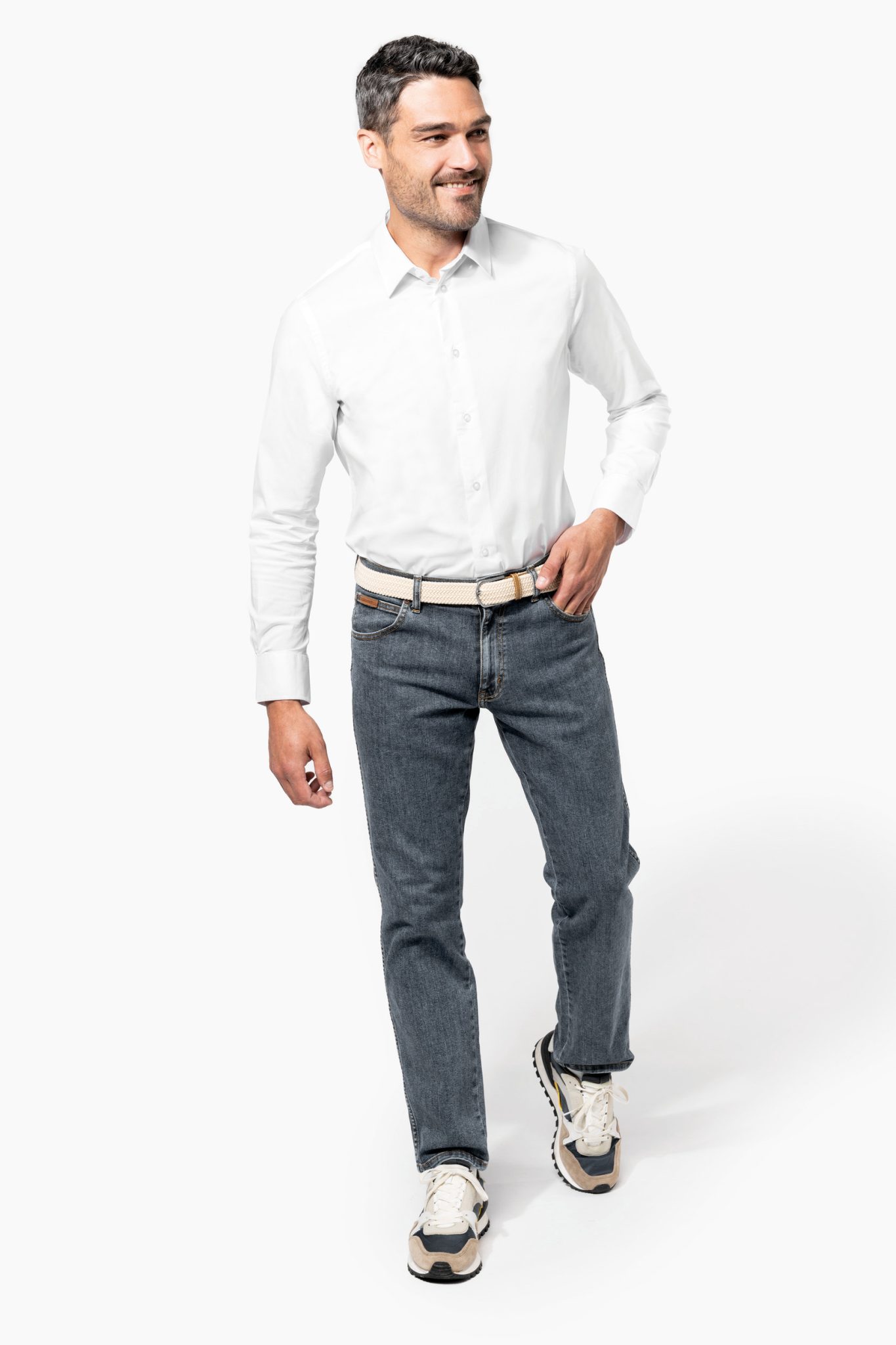 Miniature 4 pour Chemise coton / élasthanne manches longues homme