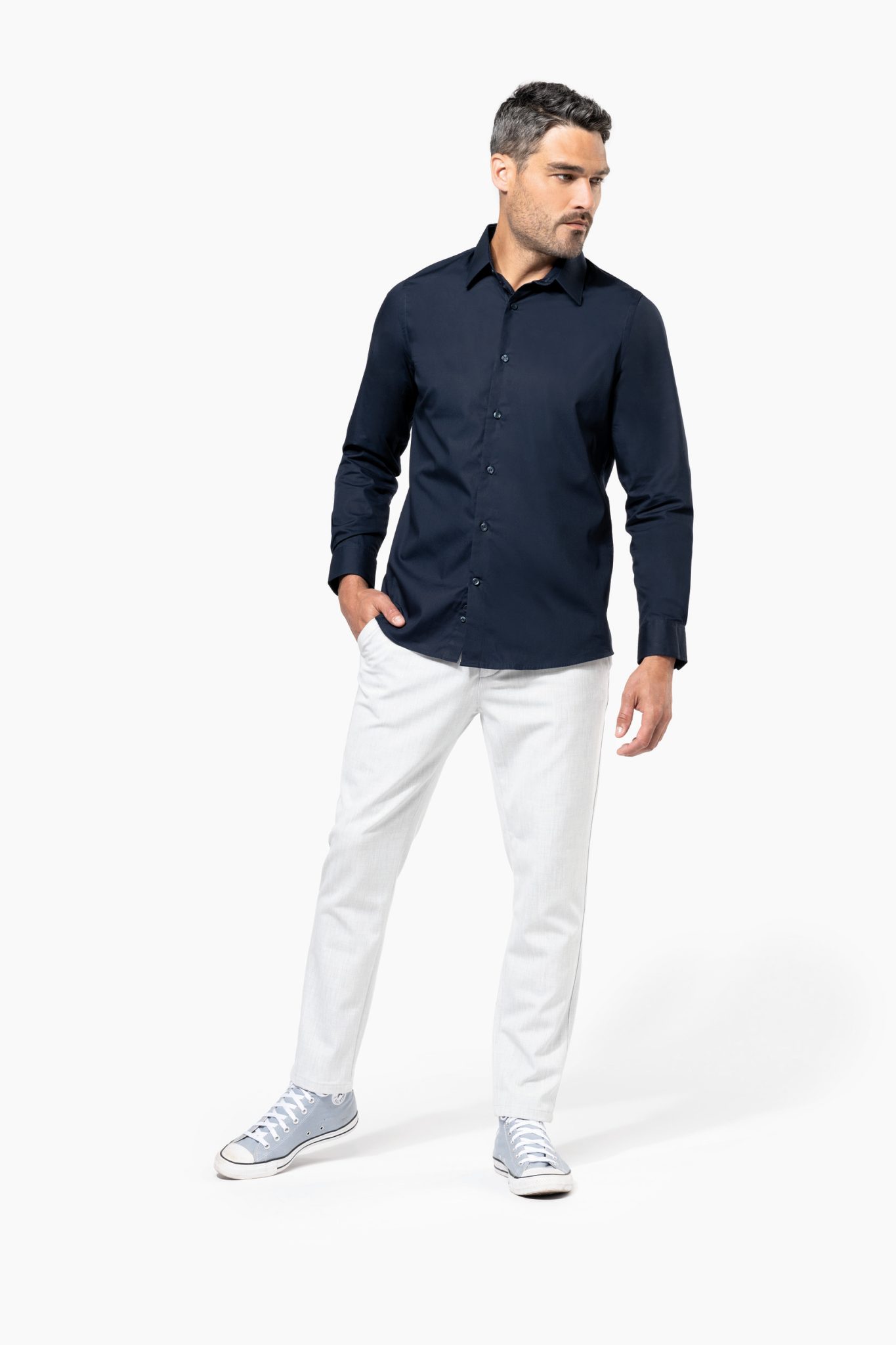 Miniature 4 pour Chemise popeline manches longues homme