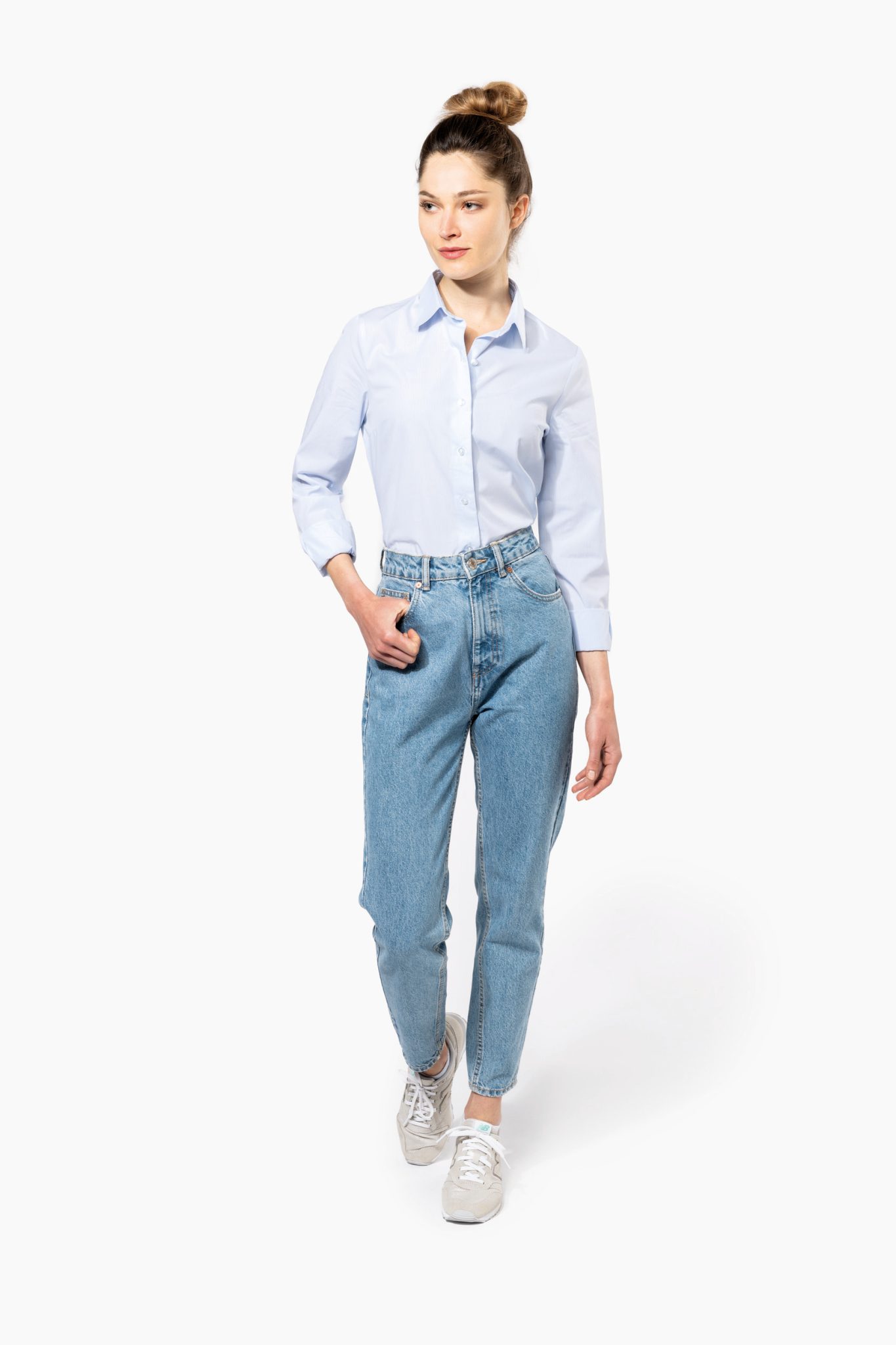 Miniature 4 pour Chemise popeline manches longues femme
