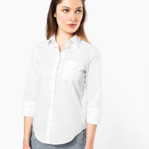 Visuel Chemise popeline polycoton manches 3/4 entretien facile femme