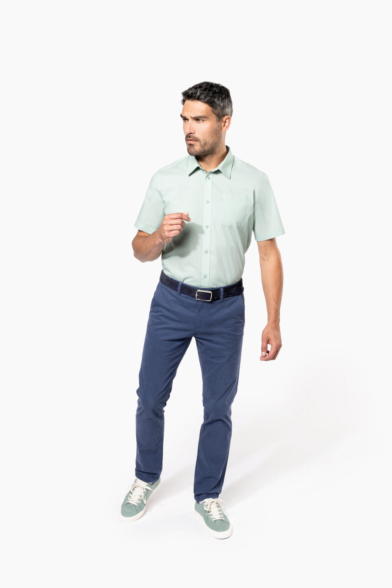 Miniature 5 pour Chemise popeline polycoton manches courtes entretien facile homme