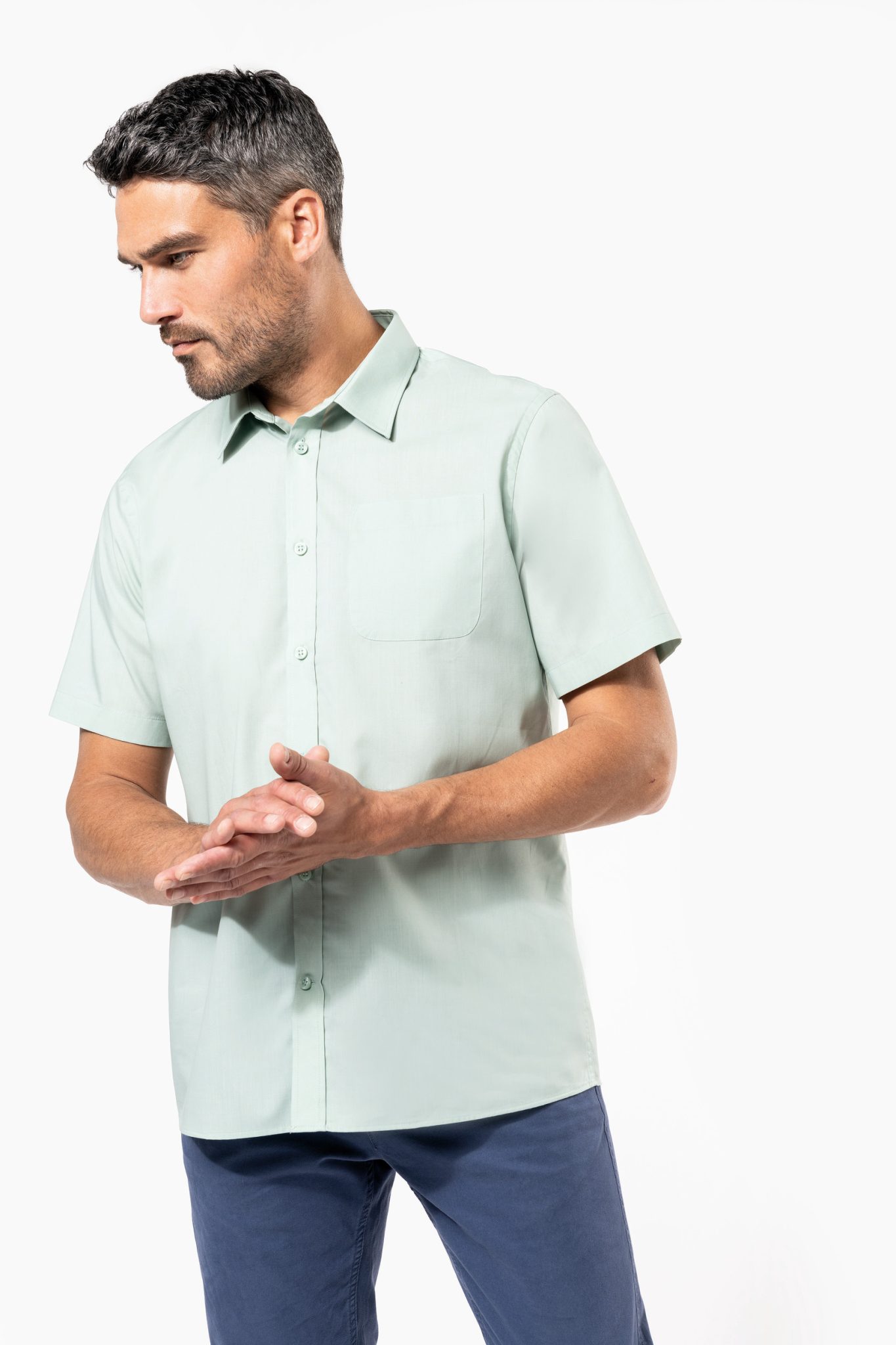 Miniature 3 pour Chemise popeline polycoton manches courtes entretien facile homme