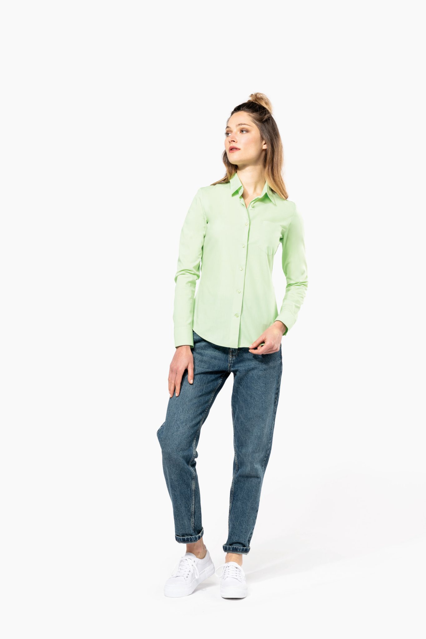 Miniature 5 pour Chemise popeline polycoton entretien facile femme
